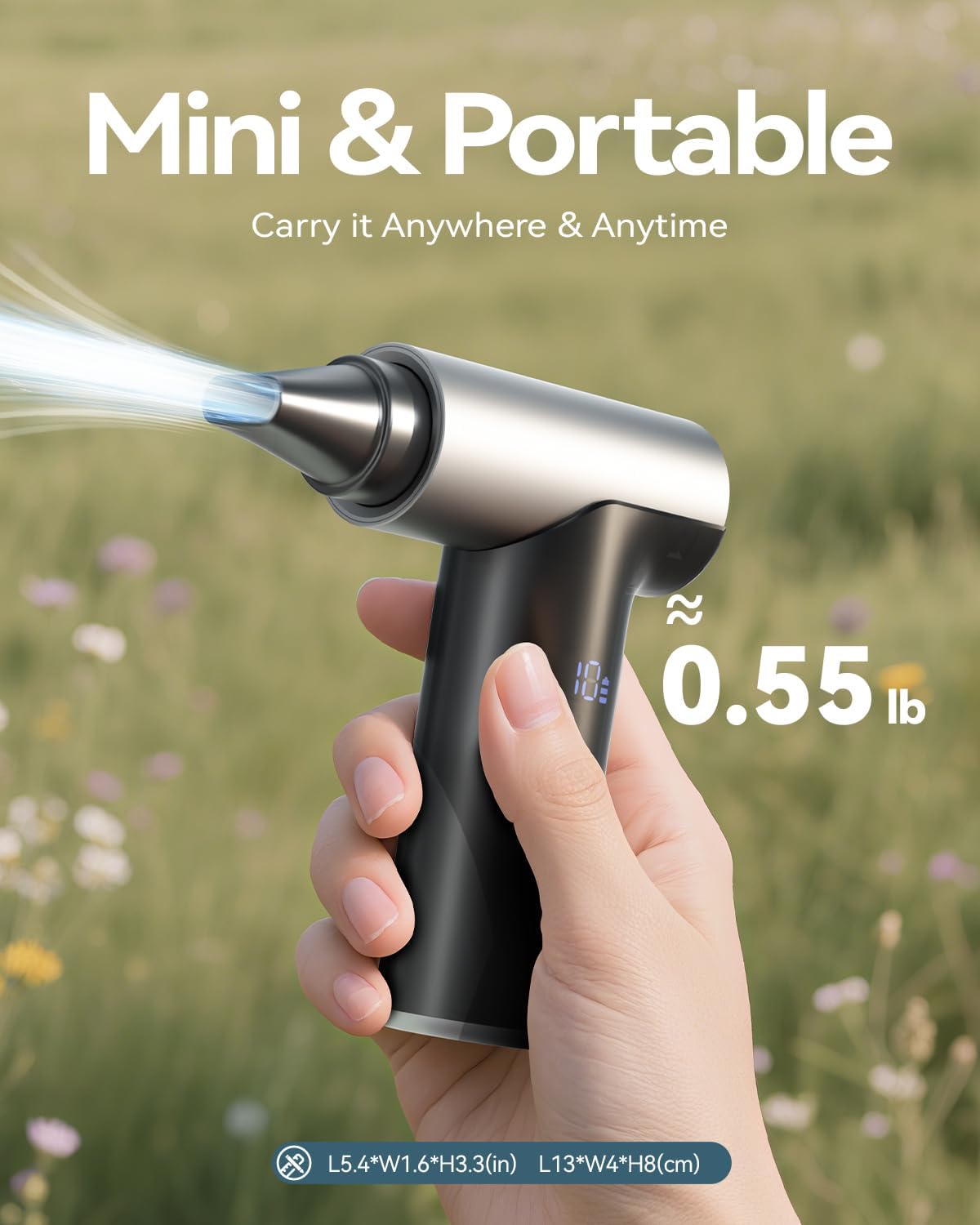 Compressed Air Duster, 200000RPM Super Power Electric Air Duster, 11-Gear Stepless Speed Mini Blower with Aluminum Alloy, Cordless Dust Blower for Computer, Keyboard, House, Outdoor, and Car - Image 7