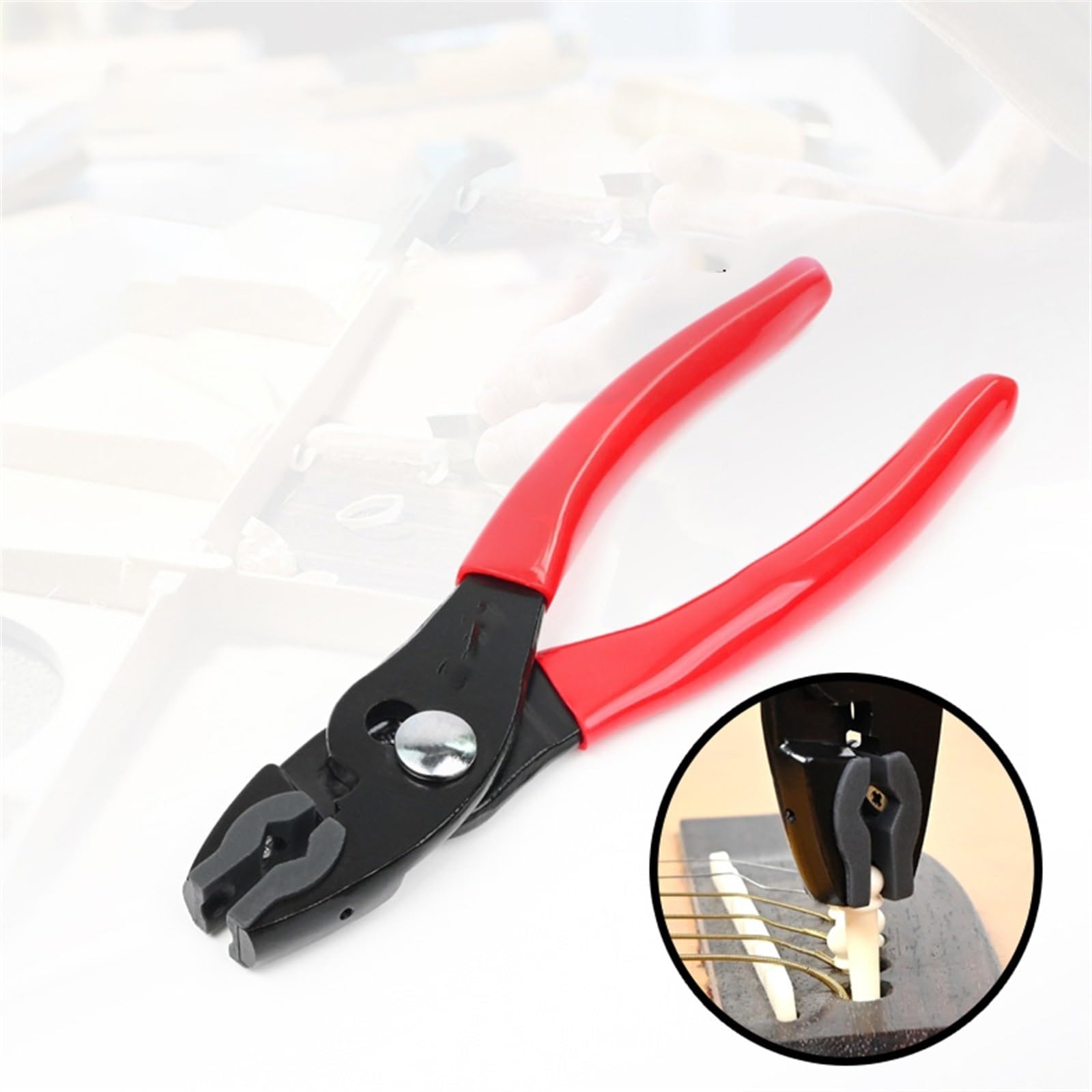 Chitarra Riparazione Kit Pinze A Bocca Morbida Per Coni Per Corde Di Chitarra Perni Per Corde Parti A Vite(A)
