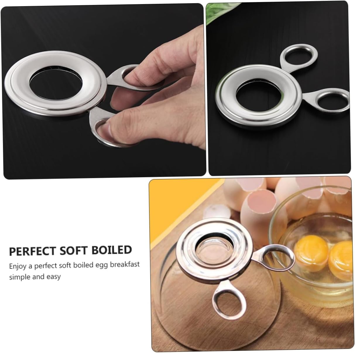 SHOWERORO Stainless Steel Eggshell Separator and Peeler Tool for Easy Boiled Cutting Kitchen Lightweight and Practical Design for Simple Breakfast Preparation