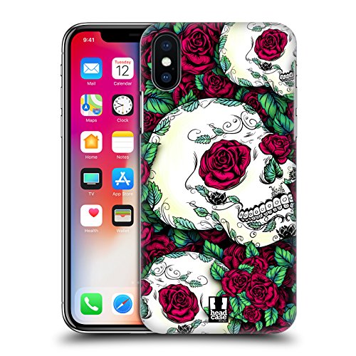 Coque Apple iPhone X/iPhone XS Rouge Crânes Écloses Head Case Designs et fond d'écran