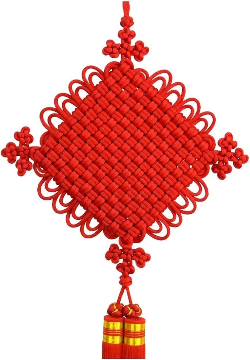 Chinese Knot Ornaments, Chinese Knots,Chinese Style Exquisite Chinese Knot Pendant Housewarming Gift Ornament Wall Decoration Double-line Ruyi Peace Knot Weaving Chinese Knot (Size : X-Small) (Size