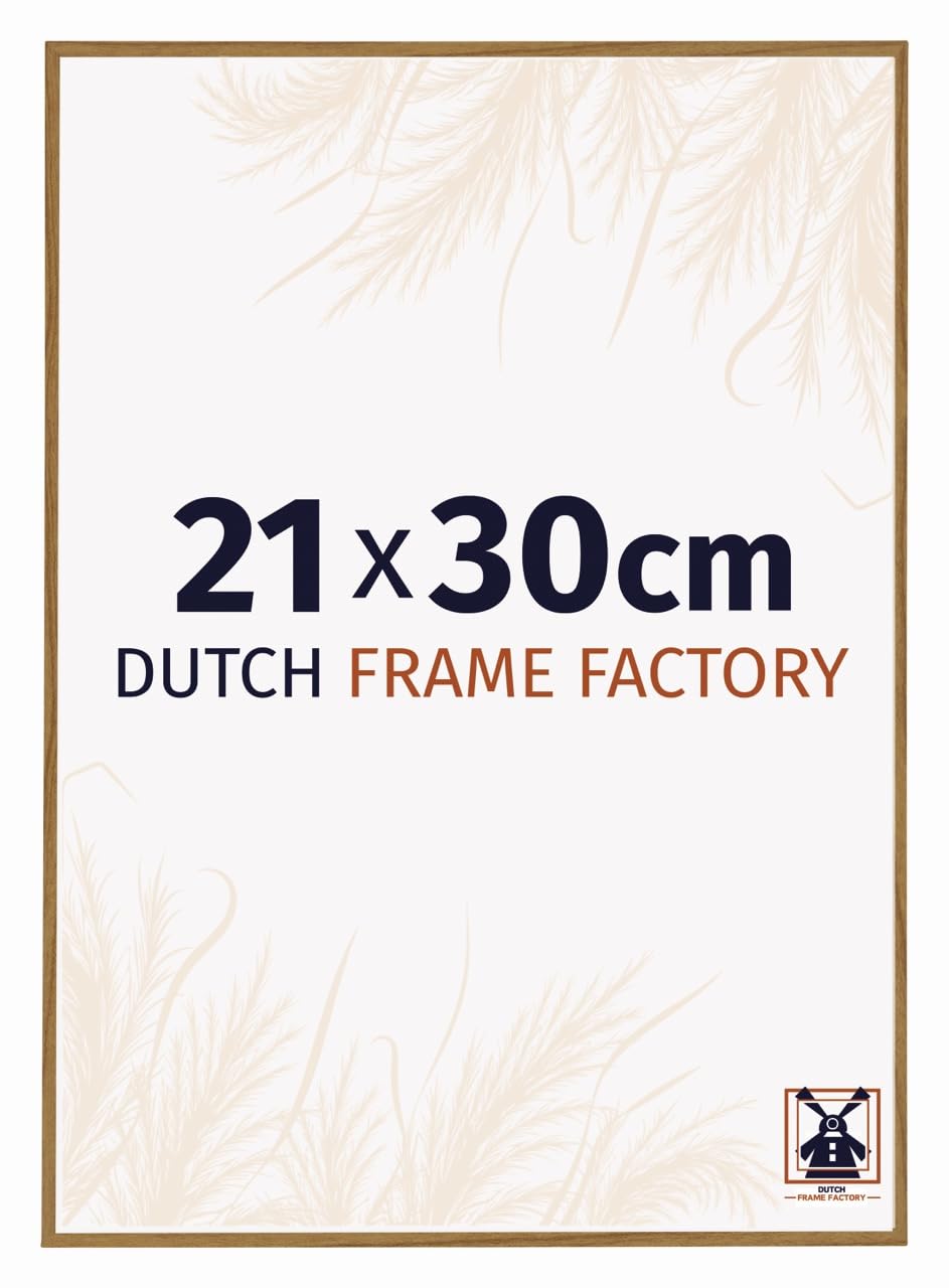 Dutch Frame Factory - Picture frame 21x30 cm - Beech Light - Plastic Picture frame with Antireflex Acrylic glass - Photo frame 21x30 cm - Easy