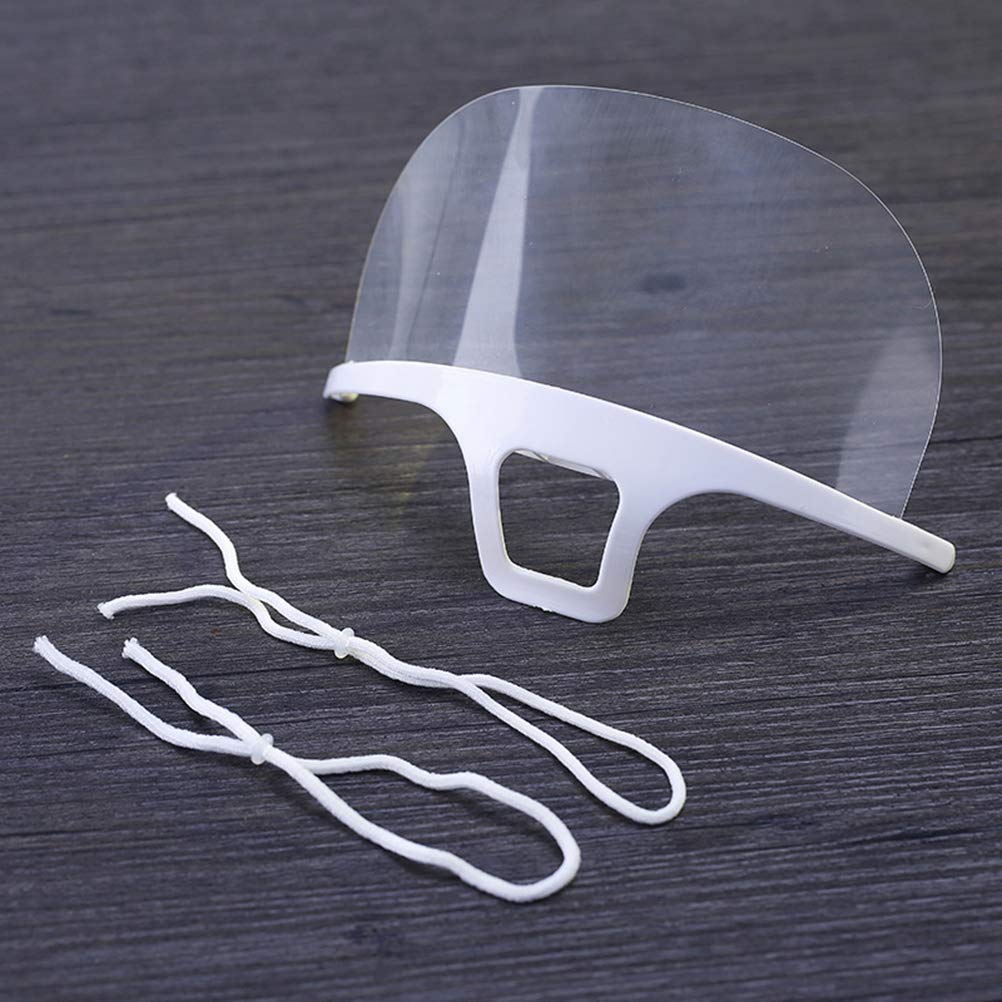 Bouclier Visage, 10 pcs Transparent Clairette Anti-buée Demi-écran Visage Horeca Chef Vizier, Anti-Splash et salive Protection Films Nourriture Protection En Plastique Visage Horeca Chef