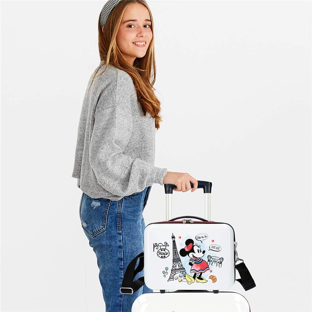 Disney Neceser ABS Minnie Paris Adaptable, Niñas, Blanco, Tailla Unica