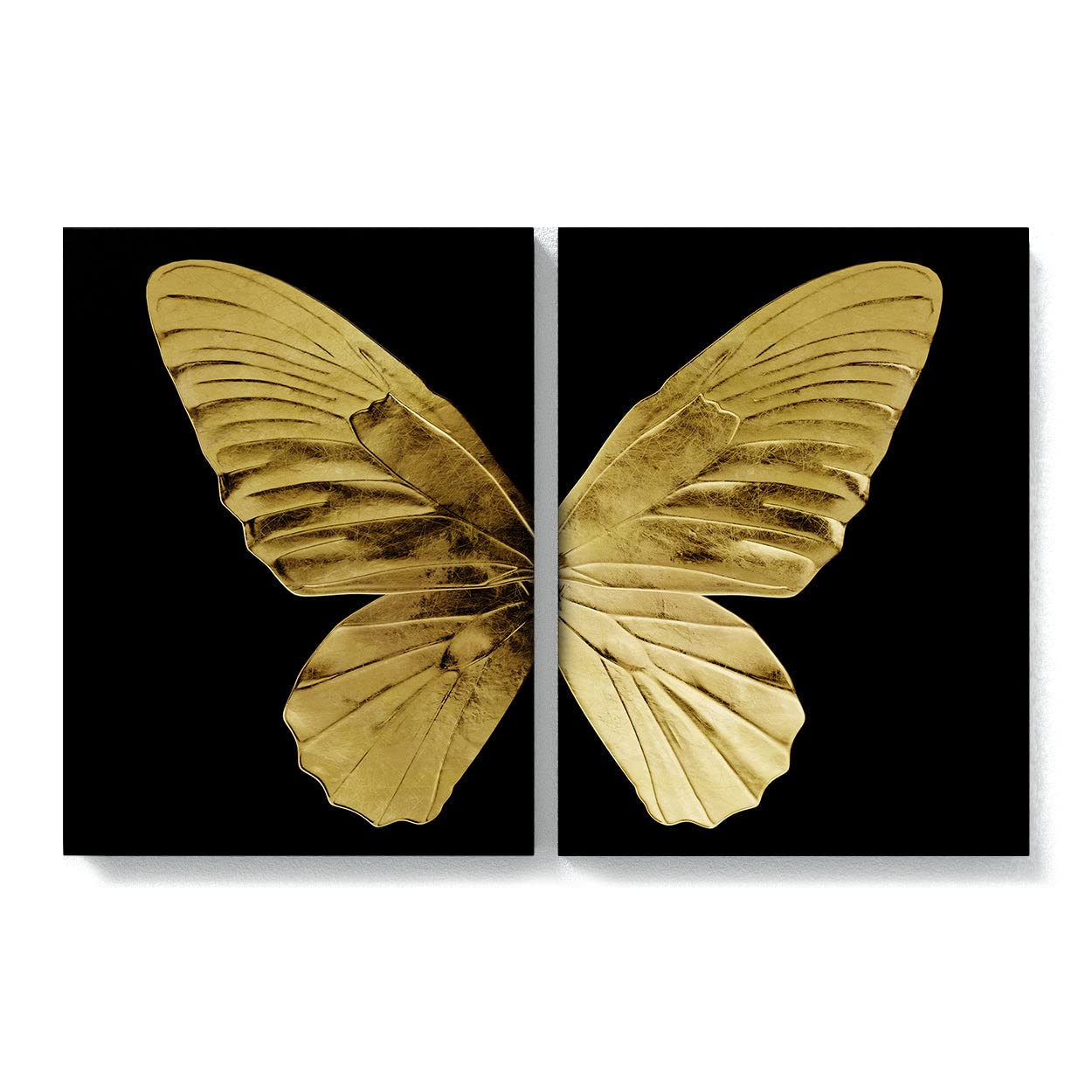 Butterfly Gold Canvas Art - One Hundred Bill Cash Ben Franklin Insect Wall Art Canvas Home Decor Painting Wall Art Home Décor Print Poster Painting Canvas X-Large 2x | 36x48" / 0.75"| Sense Canvas