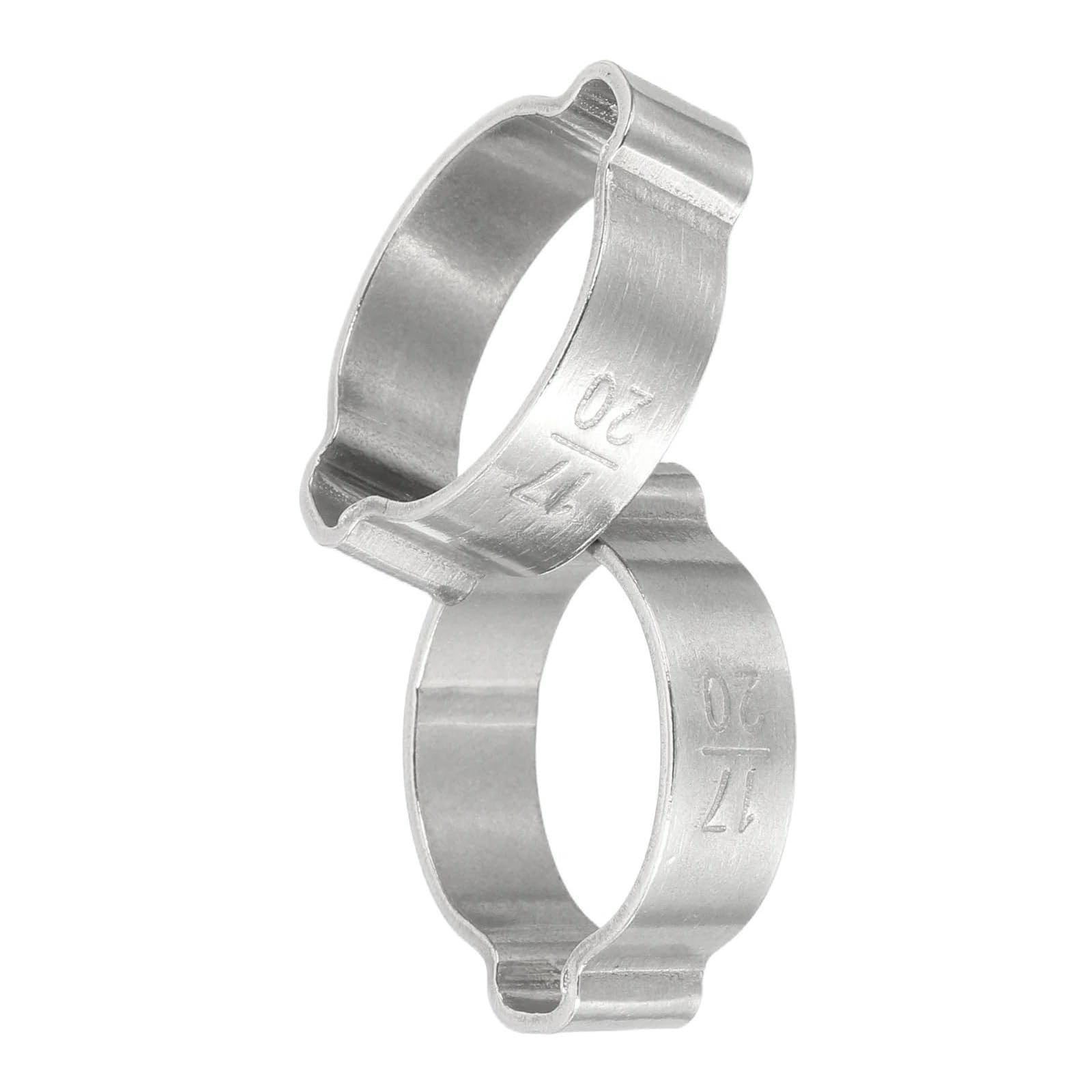 20/40 Pack 7-31mm 304 Stainless Steel Double Ear Hose Clamps(23-27mm 40Pack)
