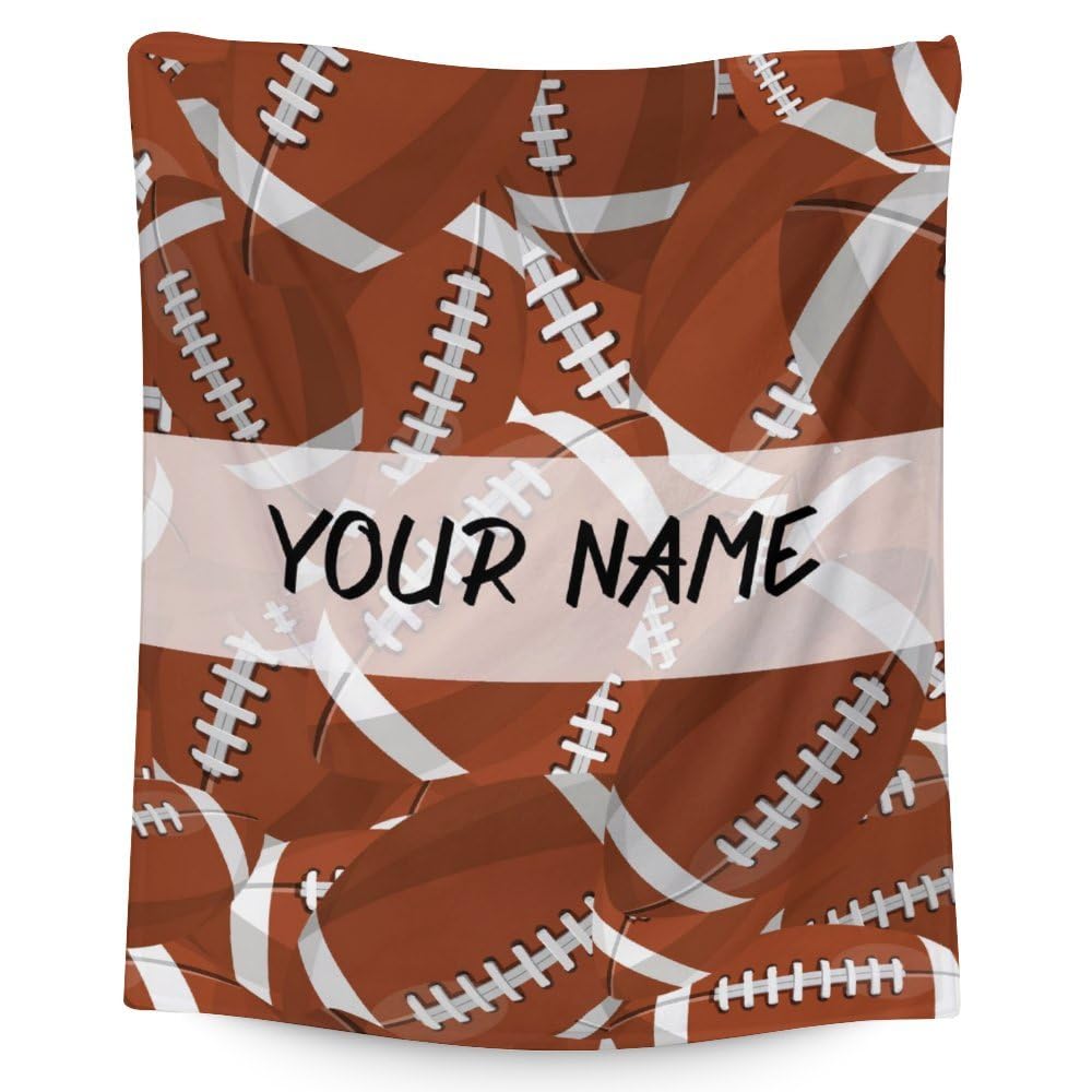 Personalized Football Blanket Gifts with Name - 40