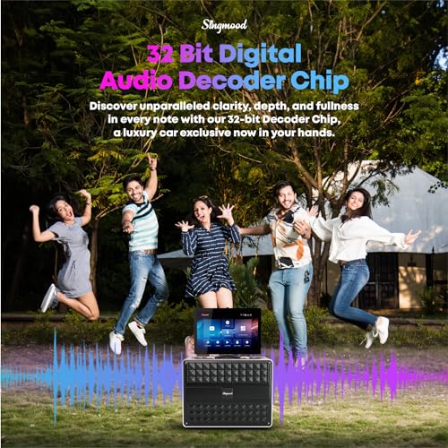 SINGMOOD-Machine-de-karaoke-pour-adultes-machine-de-karaoke-avec-affichage-des-paroles-machine-de-karaoke-portable-avec-2-microphones-sans-fil-machine-de-karaoke-Bluetooth-de-puissance-de-crete-de Machine de karaoké pour adultes avec microphones sans fil et écran tactile intégré – Image 7