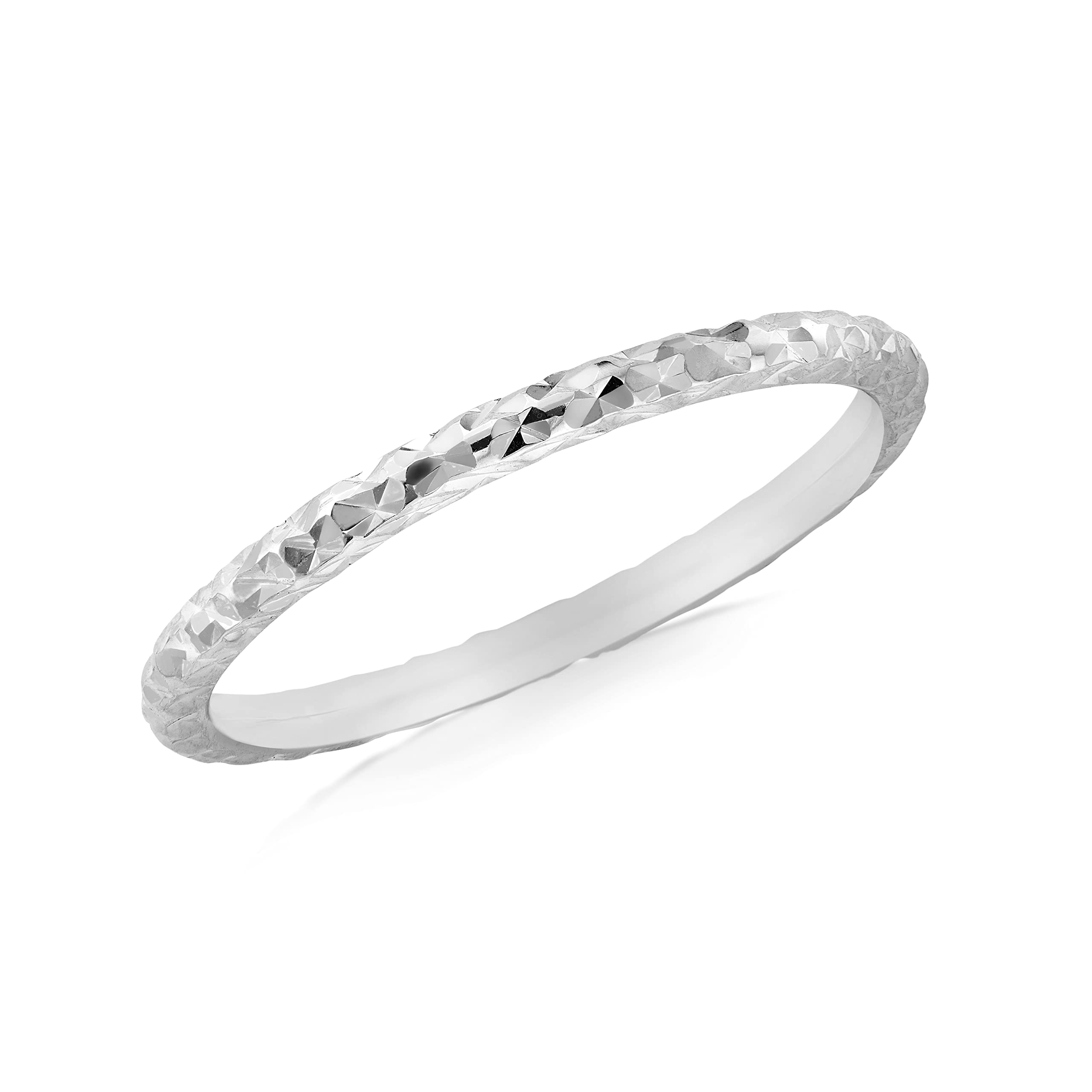 CARISSIMA Damen-Ring, 9 Karat Gold, Diamantschliff, schmaler Ring, Weißgold, Diamant