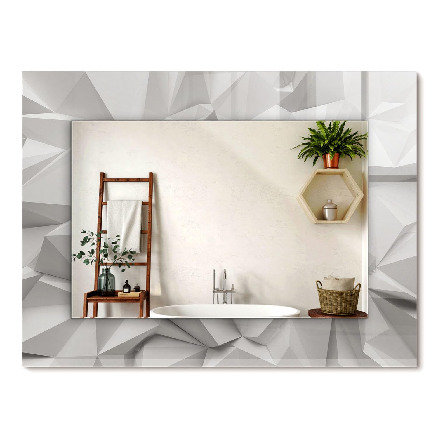 Miroir rectangulaire design 80x60cm grand miroir mural abstrait pour salon