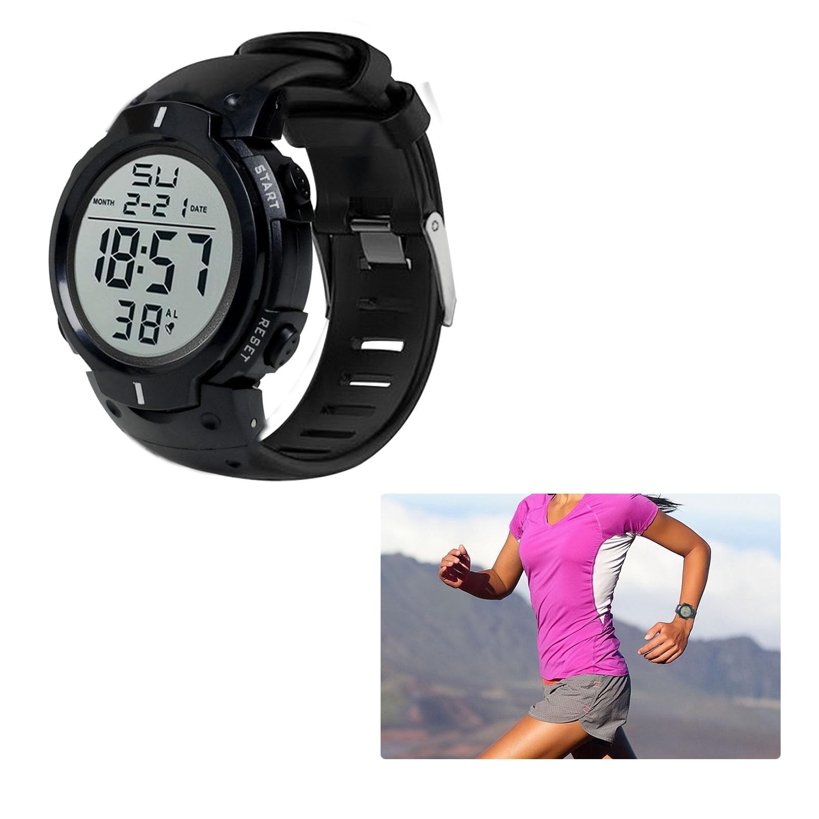 Orologio digitale da arbitro, impermeabile, cronometro, per partite sportive, ufficiale, per allenatori, orologio da polso militare con quadrante grande, retroilluminazione a LED, per corsa e