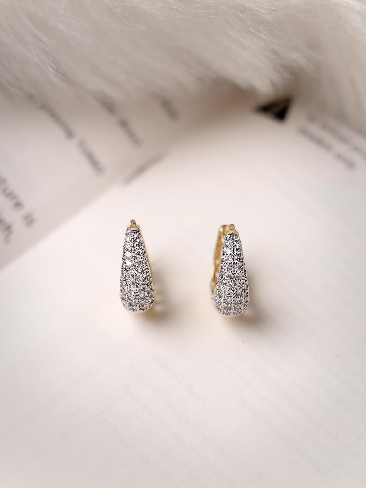 Plated American Diamond Bali/Hoop Earring for Fashion