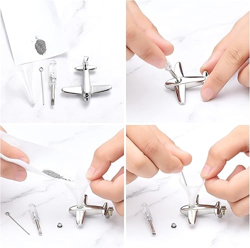 Miniatura 4 de memorial jewelry Birthstone - Collar con inicial de avión personalizado para hombre diseño de cenizas de cremación