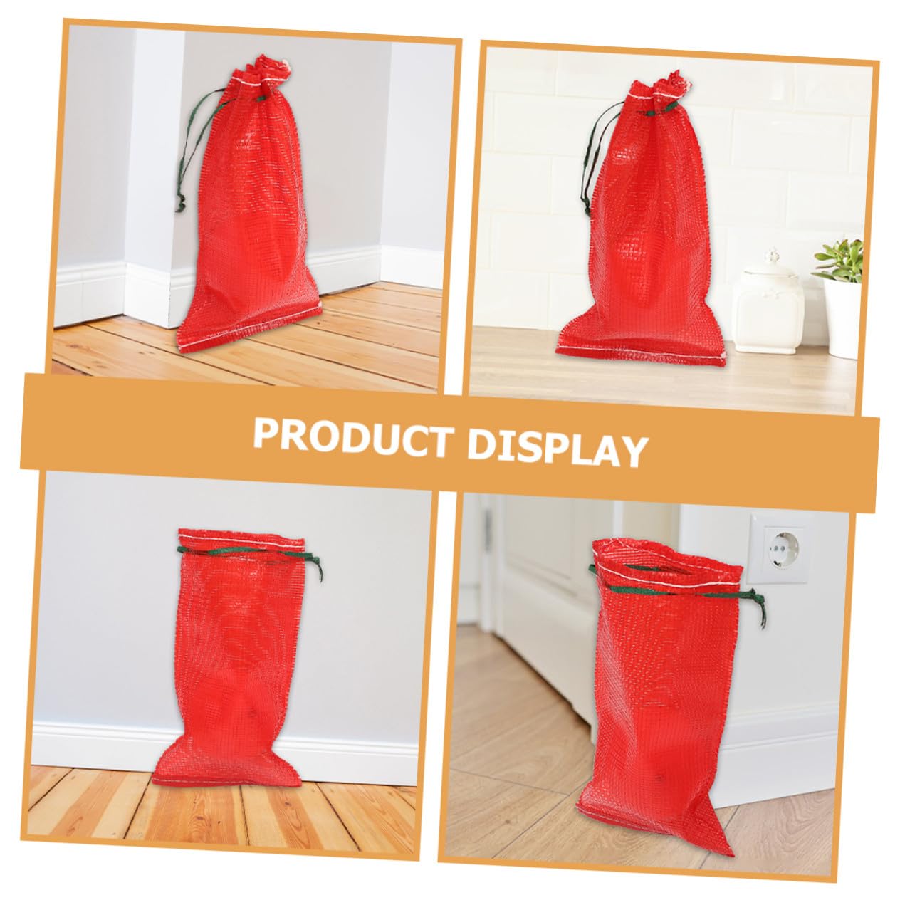 iplusmile Bolsa de Malla Cordón 50 Piezas Polipropileno Rojo 49x27 Cm