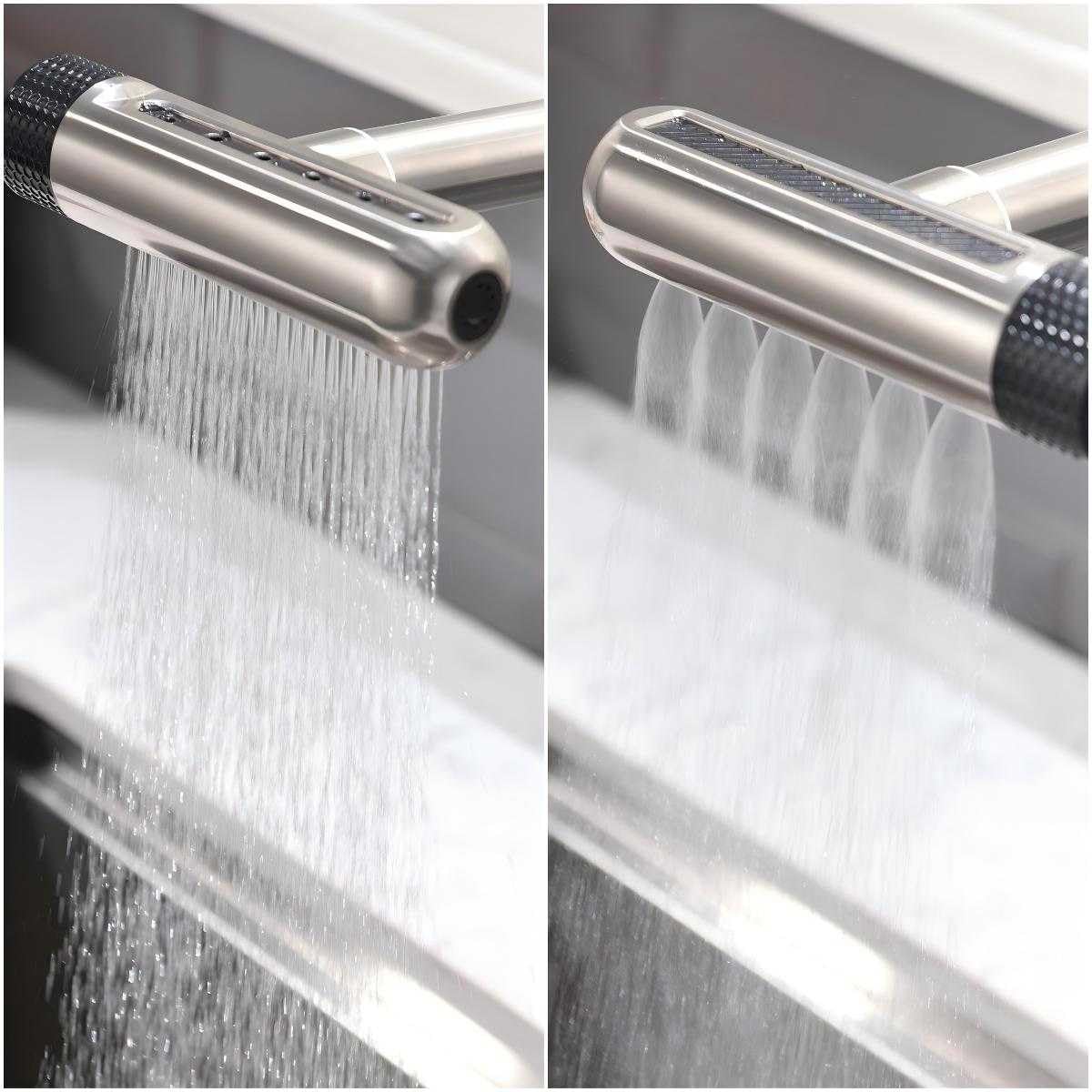 Rubinetto da cucina pieghevole, 4 modalità di spruzzatura dell'acqua, ad alta pressione, per davanzale, in acciaio inox 304