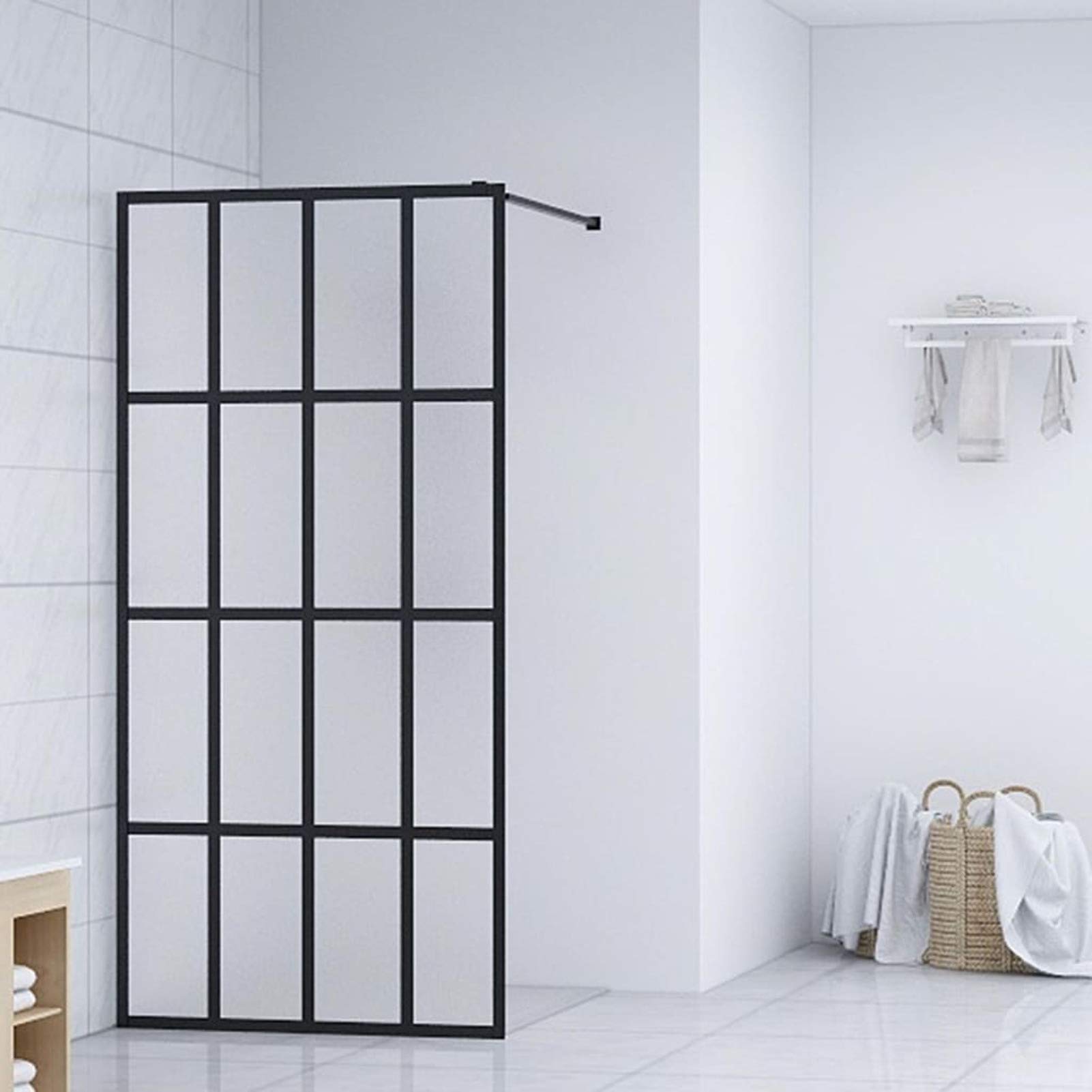 ShGaxin Mampara de Ducha Vidrio Templado Esmerilado 118x190 cm, Mampara Bañera, Mampara Baño Ducha, Cabina De Ducha, Mampara Baño 145687