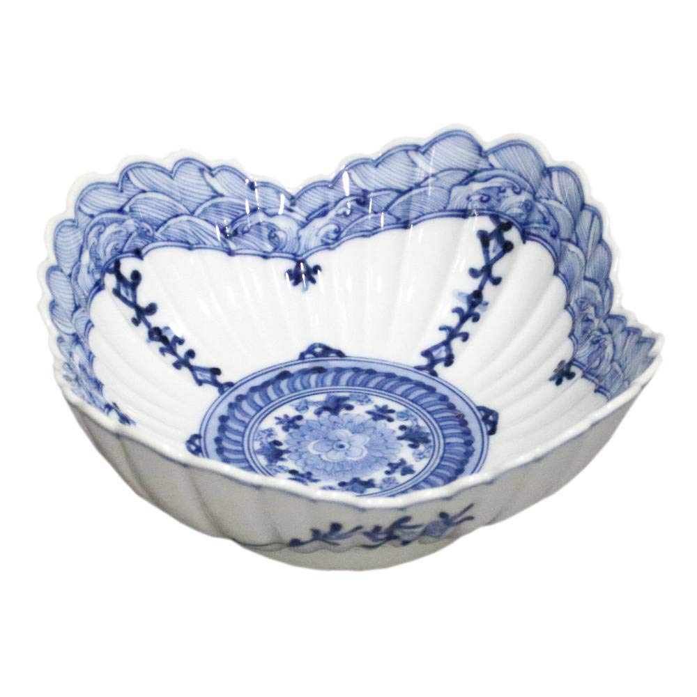 Amazon.co.jp: 山本長左【宮内庁御用達】九谷焼中鉢（単品）菊華瓔珞文 