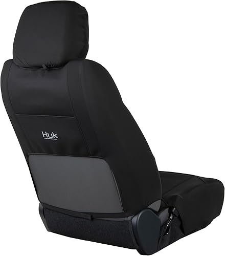 Miniatura 2 de HUK, Funda universal para asiento de respaldo bajo, ajuste universal, fácil de instalar para autos, camiones, camionetas, SUV, High Tide (negro)