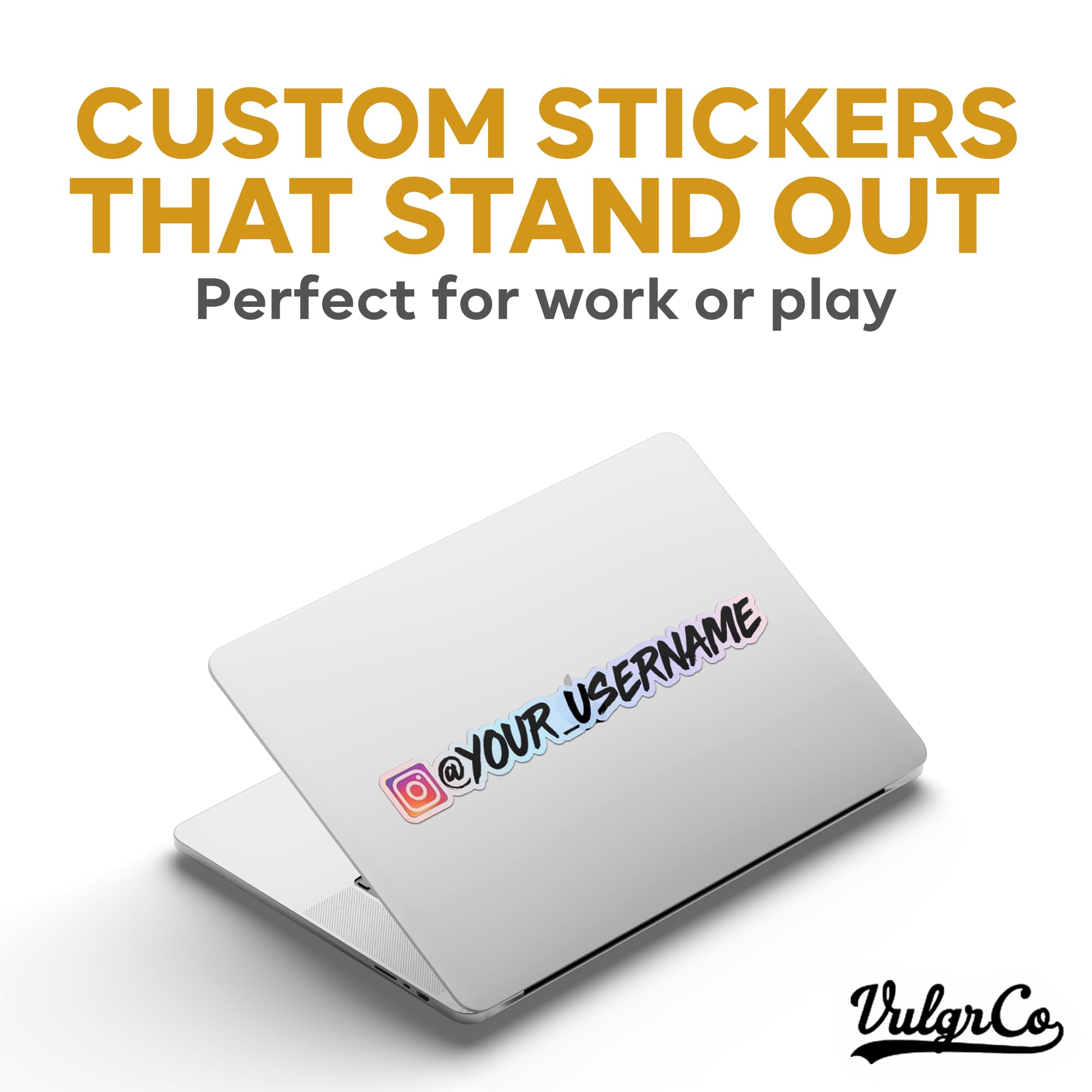 VulgrCo Custom Social Media Stickers, Personalized Instagram, YouTube, and More, Custom Car Sticker for Social Media, Durable Vinyl Instagram Stickers for Cars