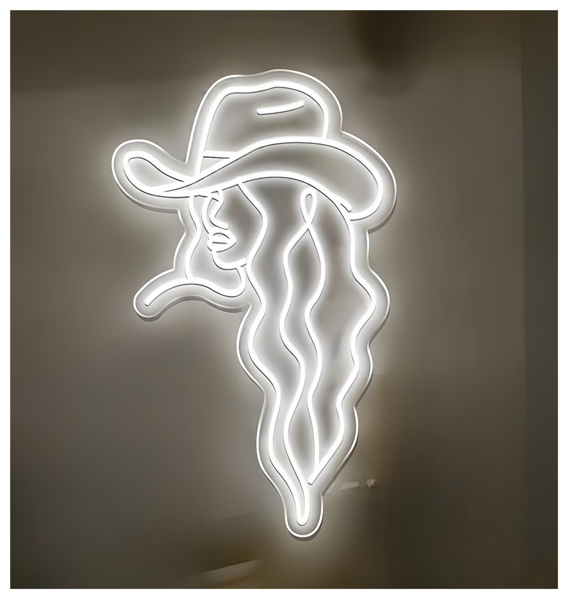 SHOUXI Sign Lamp Cowgirl Neon Light Sign for Bedroom Room Home Bar Party Birthday Wall Decoration 50cm(C)