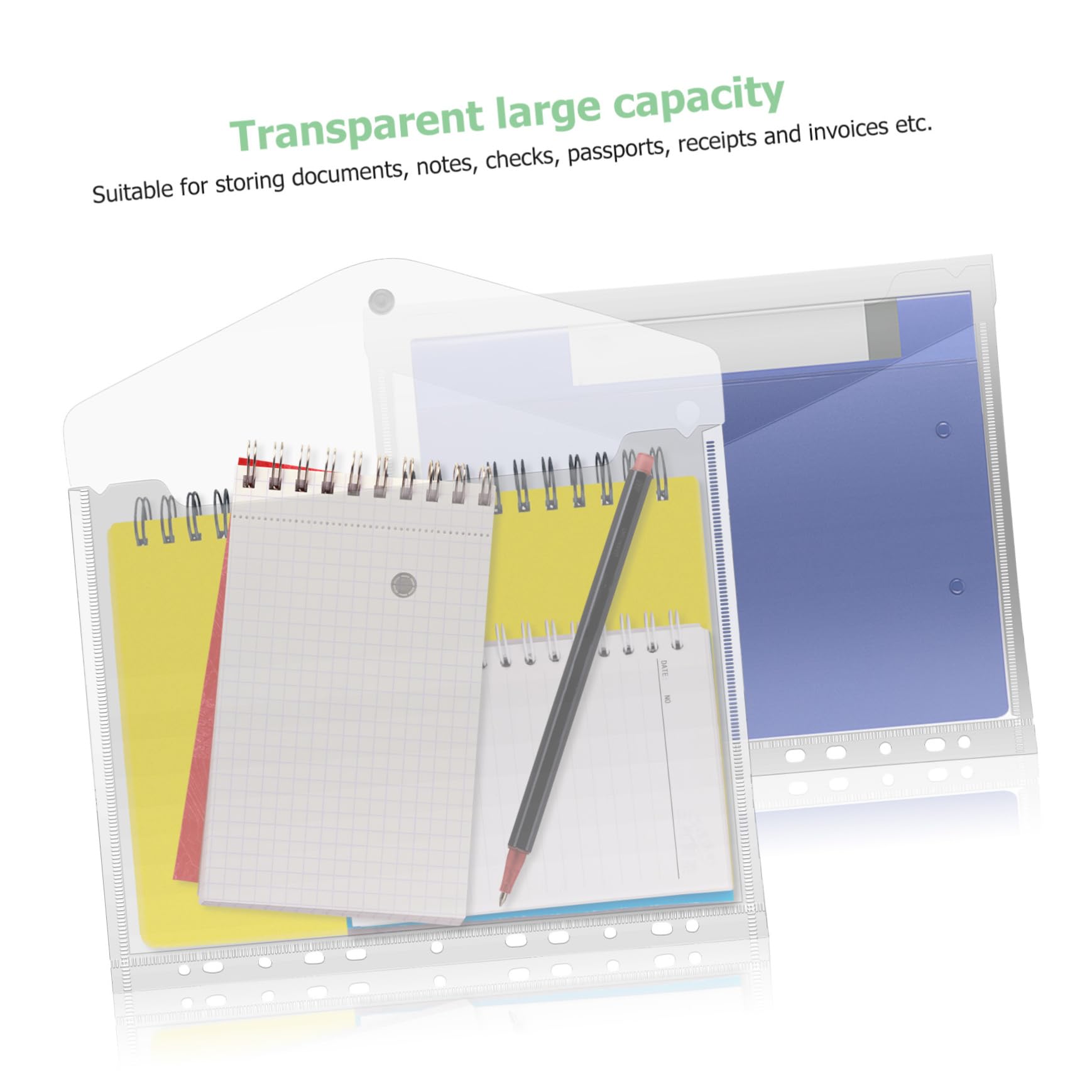 Chemises à Pochettes Trous A4 20 Pièces Pp Plastique Transparent