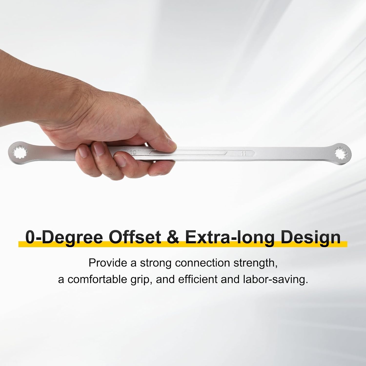 HARFINGTON Double Head Box End Wrench 24 x 27mm 45# Steel Nickel Plating 0 Degree Offset Extra Long Box End Spanner Hand Tool with 12 Tooth for Automotive Repair Maintenance Mechanical
