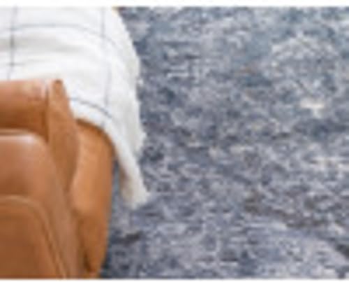 Miniatura 9 de Unique Loom Portland Collection Astoria - Alfombra rectangular de 5 pies 3 pulgadas x 8 pies, azulmarfil