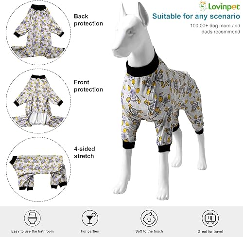 Miniatura 3 de Pijama para perros grandes, estampado de elefantes Sleepytime, camisa para perro poscirugía, mameluco grande para el cuidado de heridas, suéter