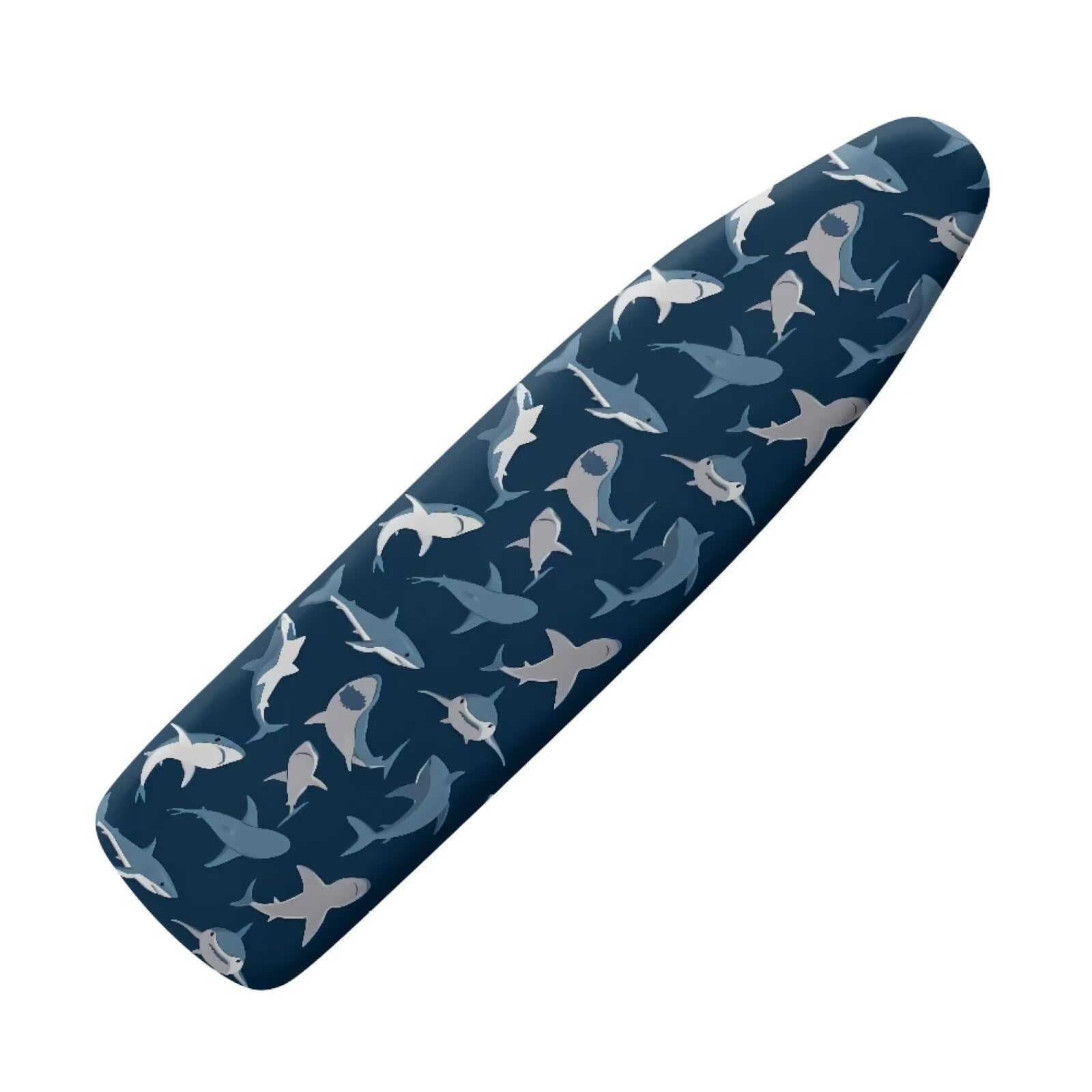 NETILGEN Polyester Ironing Board Cover Replacement Cover with Elastic Edges Multi Sizes Scorch Resistant Machine Washable Fit up to 122 x 40cm, Blue Shark Print — image 1