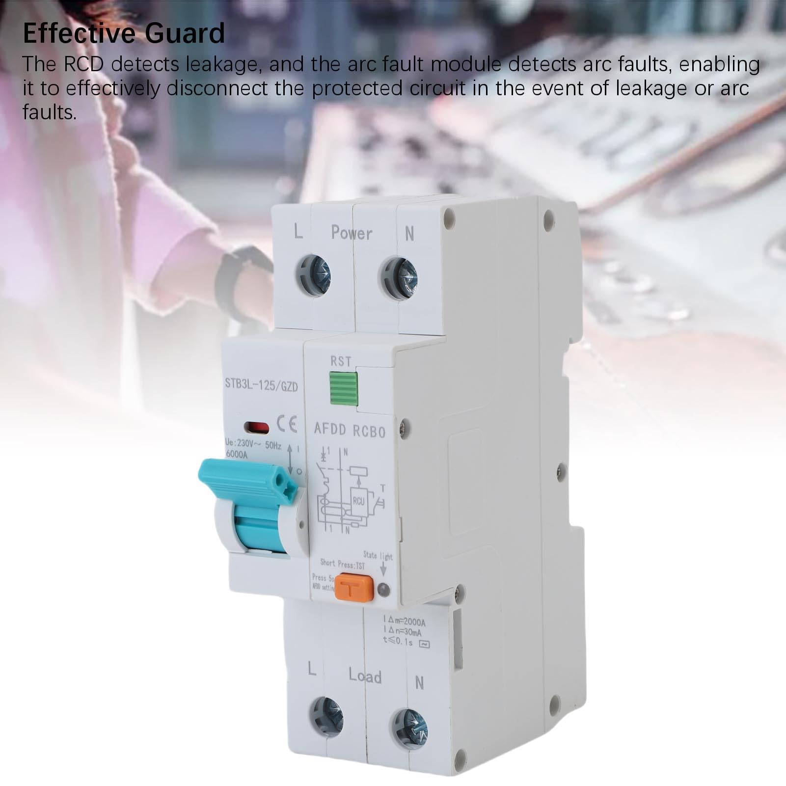 VBESTLIFE Interruptor de Circuito por Eléctrico 1P+N AFDD RCBO 30mA Tipo