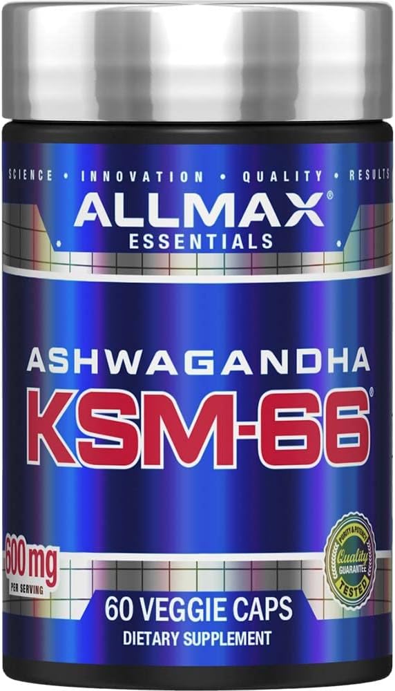ALLMAX ESSENTIALS Ashwagandha KSM66 Ashwagandha Veggie Caps 60