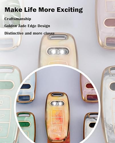 Miniatura 6 de SANRILY Funda para llave de coche para Audi A8 sin llave, carcasa de protección completa, Gris