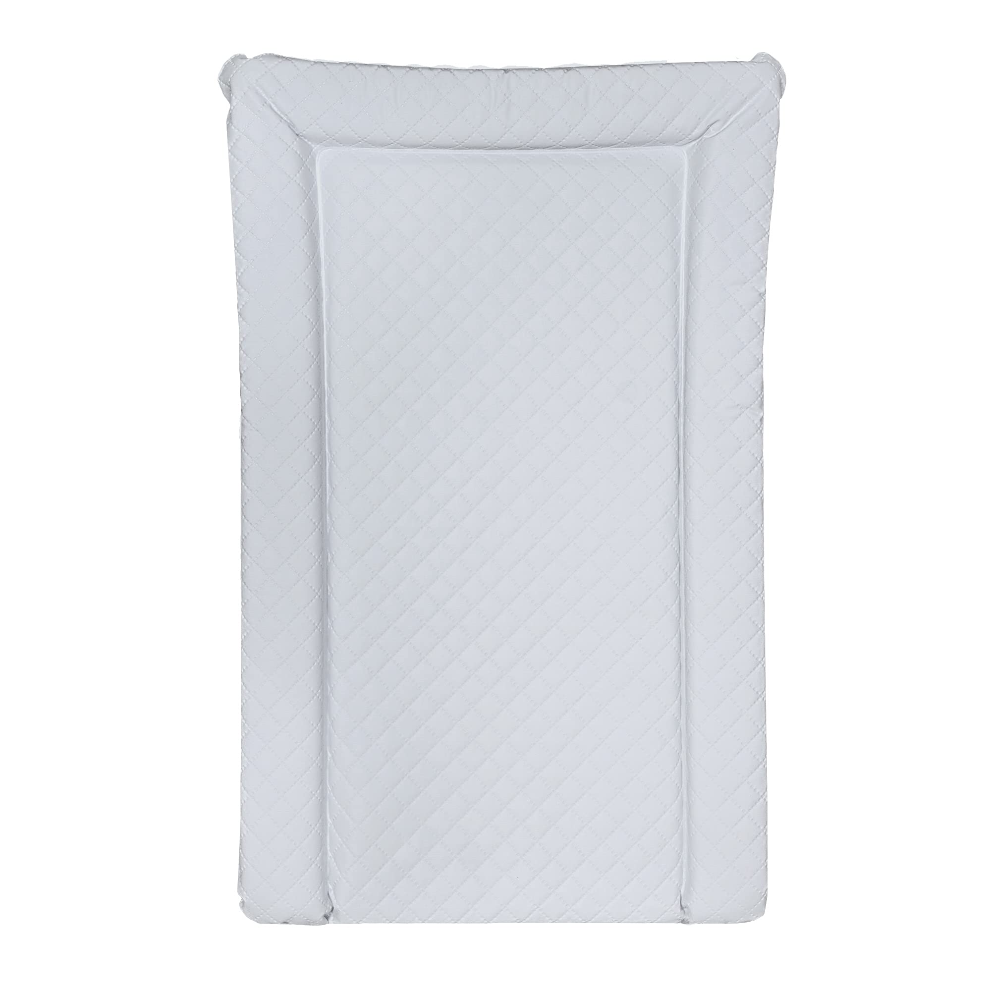 Deluxe Unisex Baby Waterproof Changing Mat with Raised Edges - Quilted Caro Steel