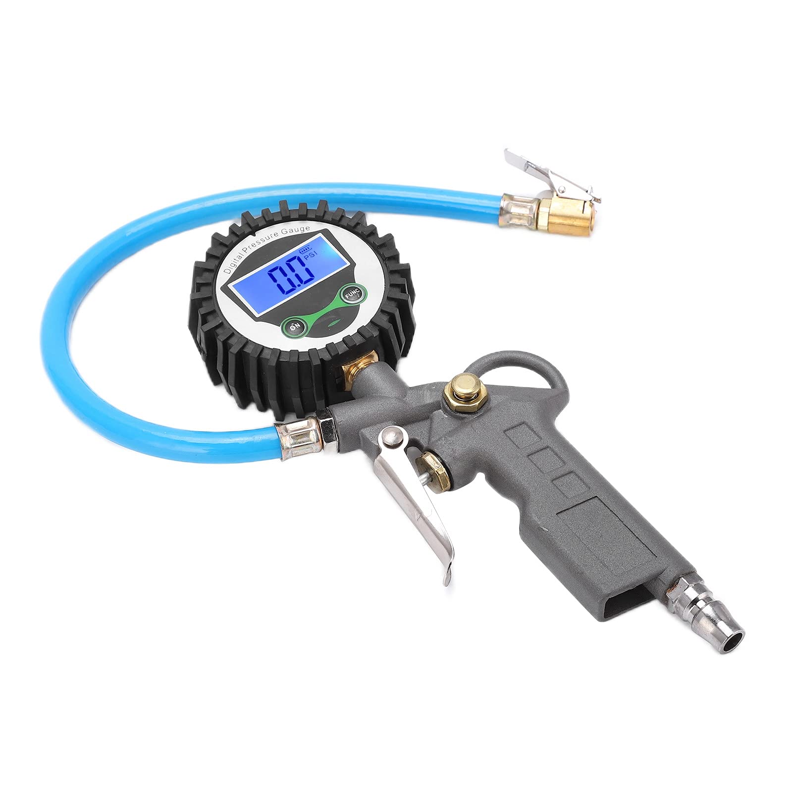 Tire Pressure Gauge, Air Compressor Attachments Tire Inflator Universal Digital Inflator Pressure Gauge Backlight 0?230PSI Zinc Alloy Meter Air Compressor Tool