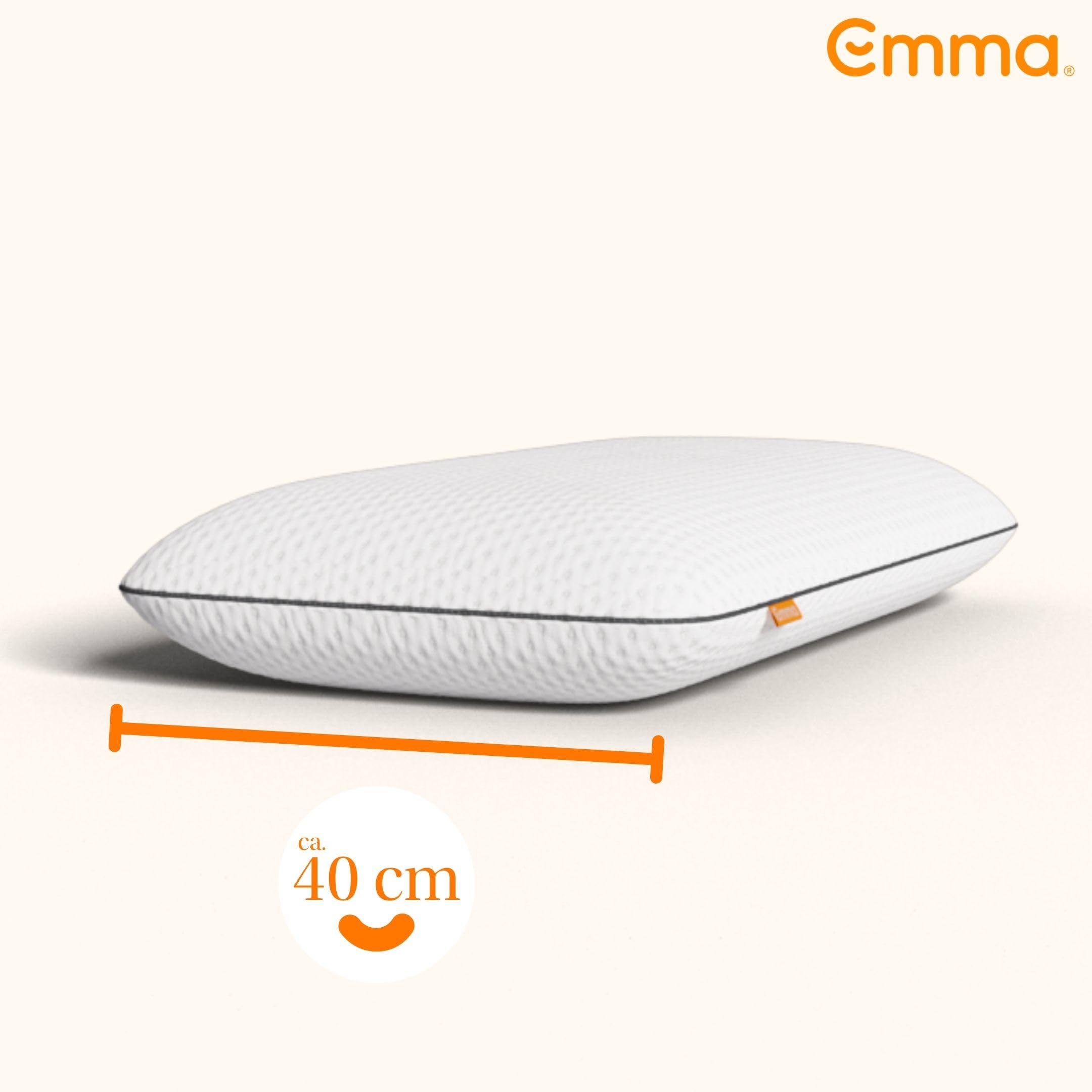 Emma Premium Stützkissen 80x40 – Ergonomisches Nackenkissen mit Thermosync Technologie – Kühlendes Memory Foam Kopfkissen, Höhenverstellbar für Seiten-, Rücken- & Bauchschläfer – Waschbarer Bezug