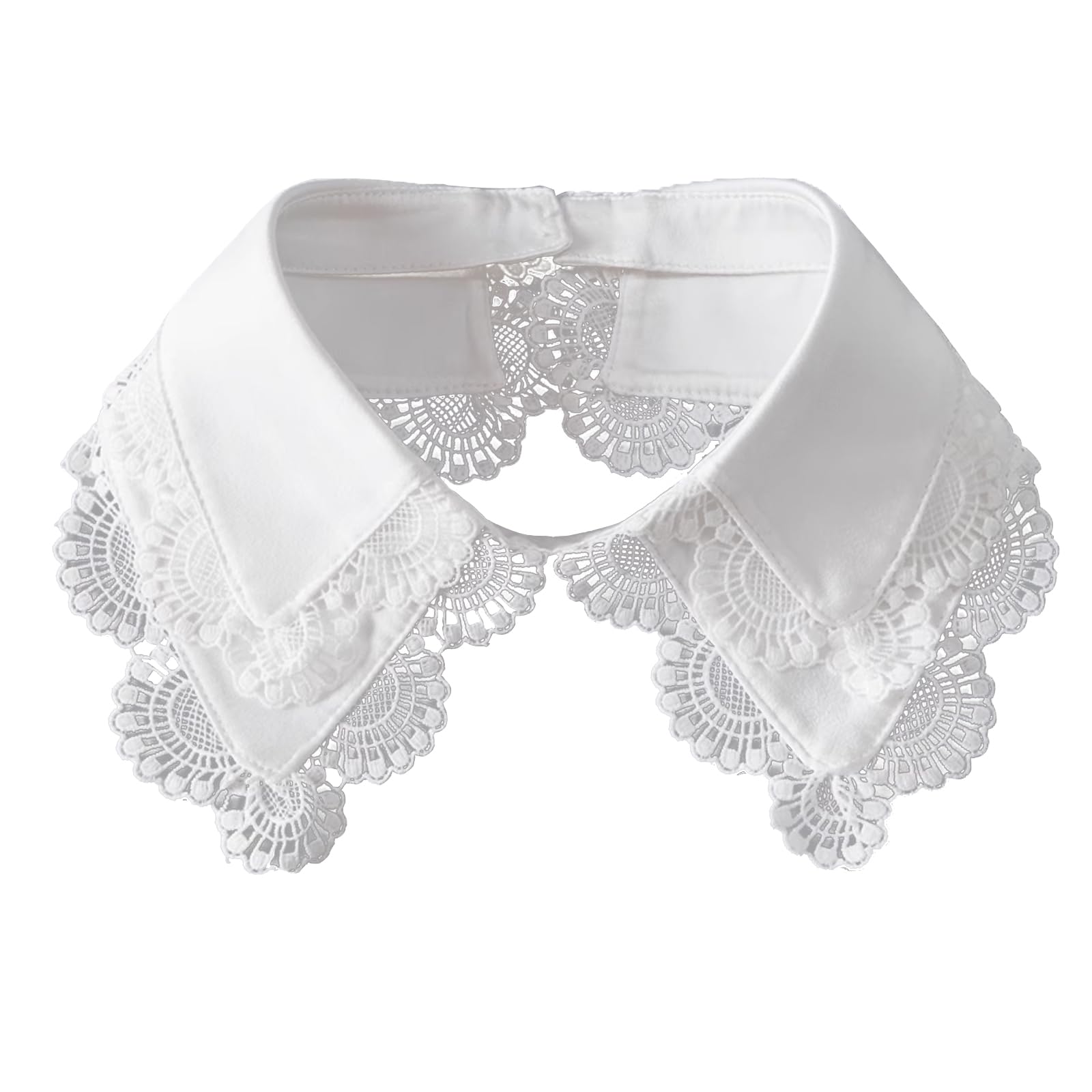 Elegtiskas Women's White Detachable Dickey Collar - Faux Lapel False Collar In Black And For And Girls