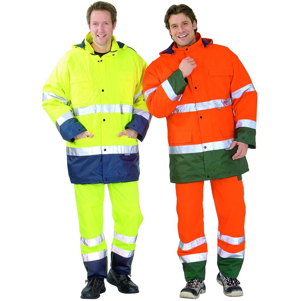 Planam 2057072 Warnschutz Parka, Gelb/Marine, Größe 5XL