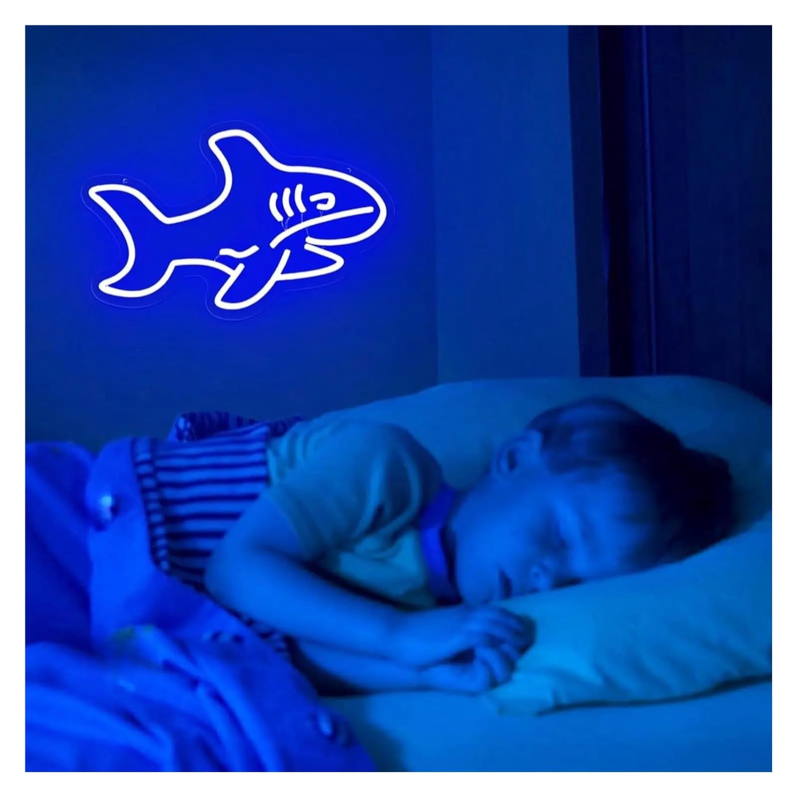 Luz de Diseño de Digital Lámpara De Neón Colgante Regulable Con Forma De Tiburón Para Pared, Fiesta, Tienda, Club, Bar, Sala De Juegos, Decoración De Cumpleaños Sorpresa De 25cm×40cm