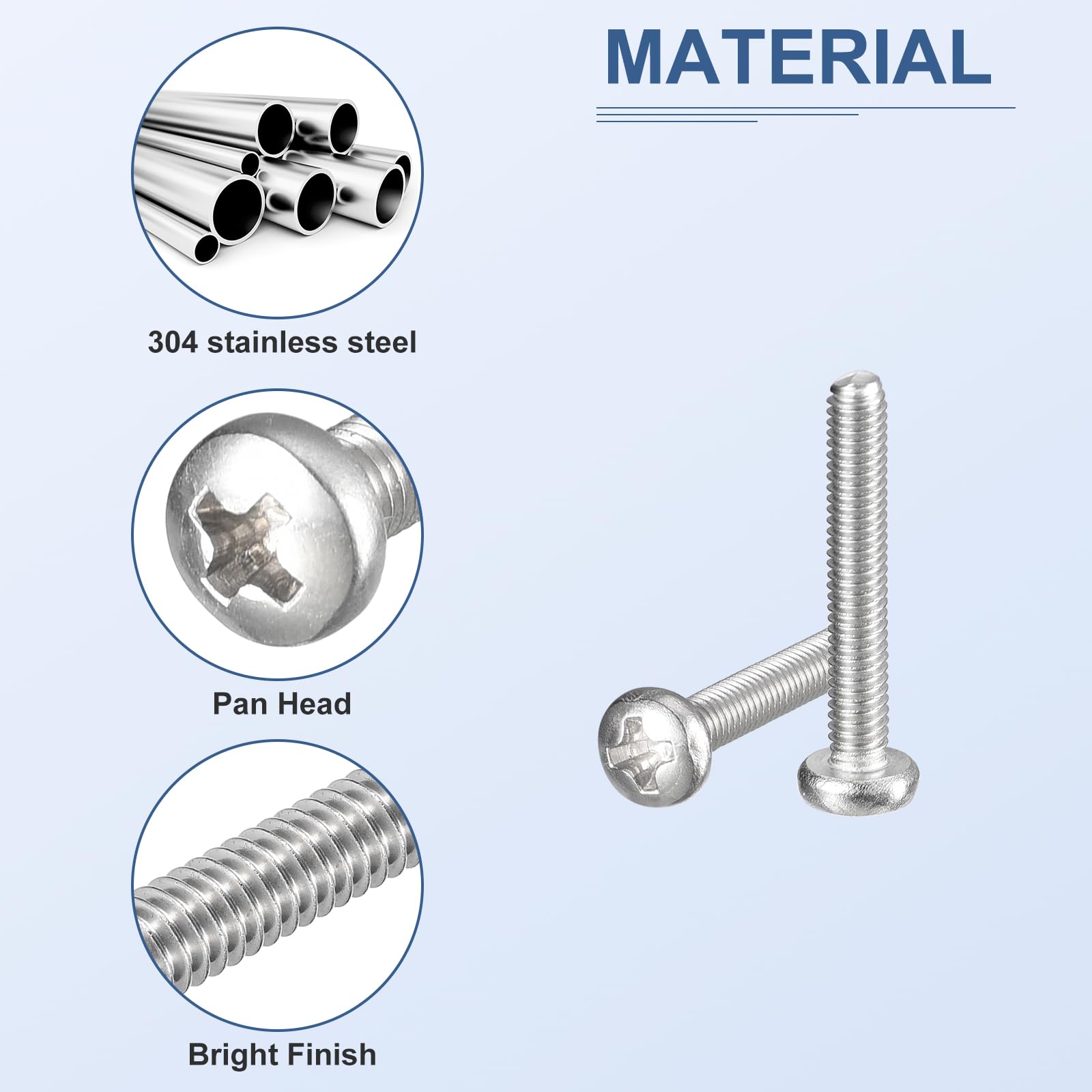 DTGN 560Pcs Machine Screws Assortment Kit, M2.5 Phillips Pan Head Nut and Bolt Assortment Kit - Image 3