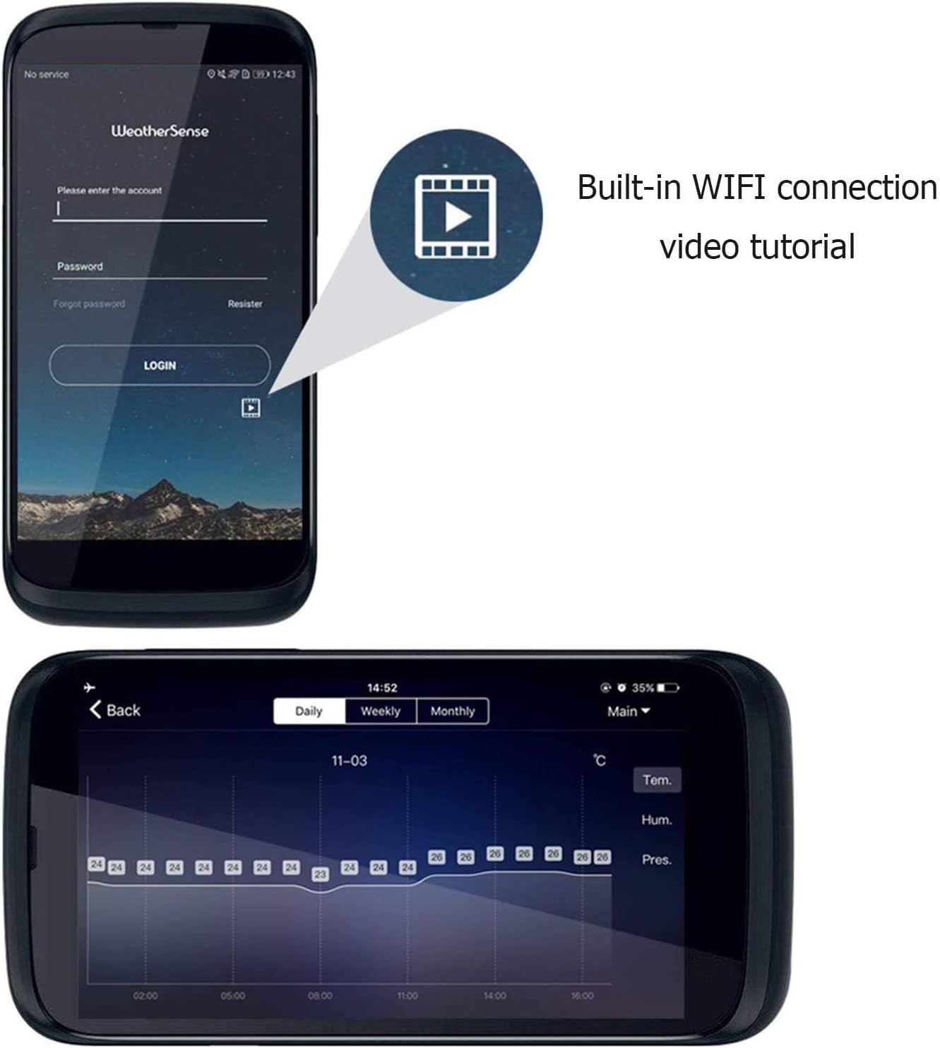 Professional Weather Station with Outdoor Sensor, Wireless Weather Station with Weather Forecast, Color Display Digital Weather Thermometer, Calendar and Adjust