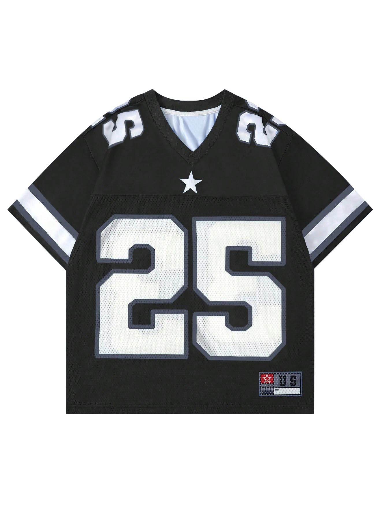 Men's Number Graphic Jersey Shirts Short Sleeve Striped Casual T Shirt Top Athletic Sports Jersey T Shirts Streetwear