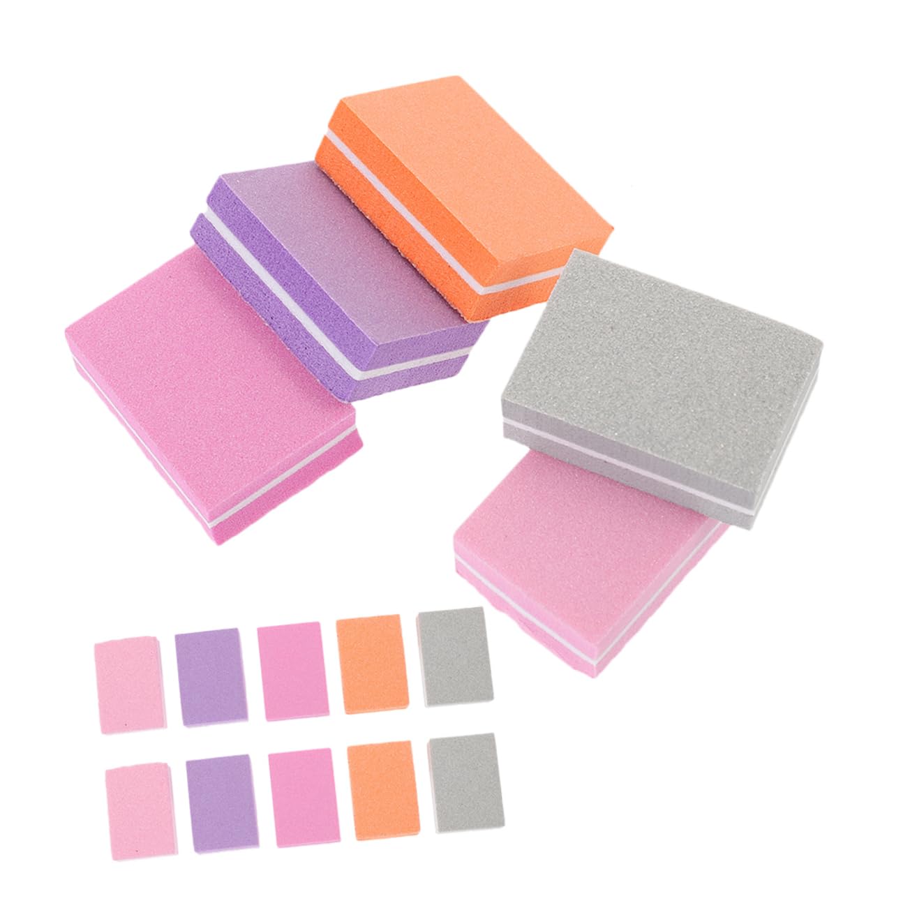 Healeved 4 Juegos Lima De Uñas Cortaúñas Perforar Prensa De Uñas Clíper Empujador De Uñas Pulidor Uñas Gel Para Uñas Nail Gel Tampones De Uñas De Esponja Amortiguadores De Uñas 100 Piezas*4