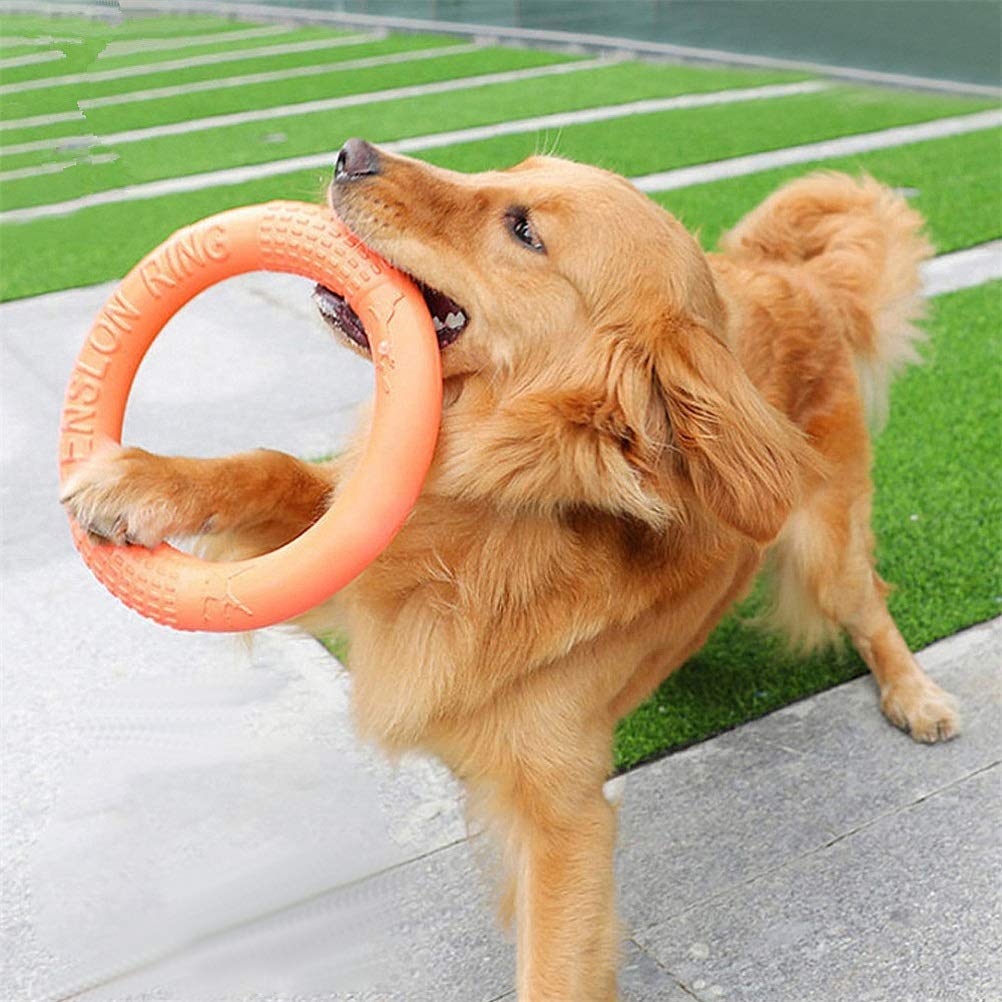 MU Pet Flying Dischi Flying Eva Dog Addestramento Anello Estrattore Resistente Morso Galleiante Giocattolo Giocattolo Puppy Outdoor Interactive Game Playing Prodotti Fornitura,Rosso,Piccolo