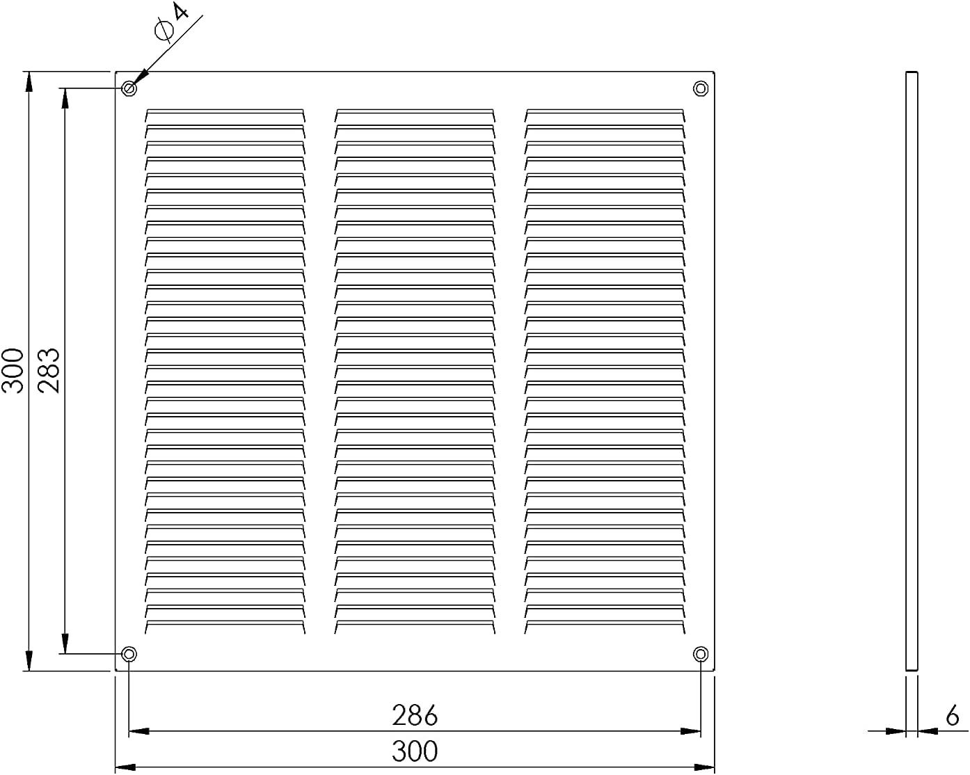 Steinberg14 Brown 300x300mm Metal Air Vent Cover with Insect Mesh, 12x12 inch Ventilation Grille - Image 3