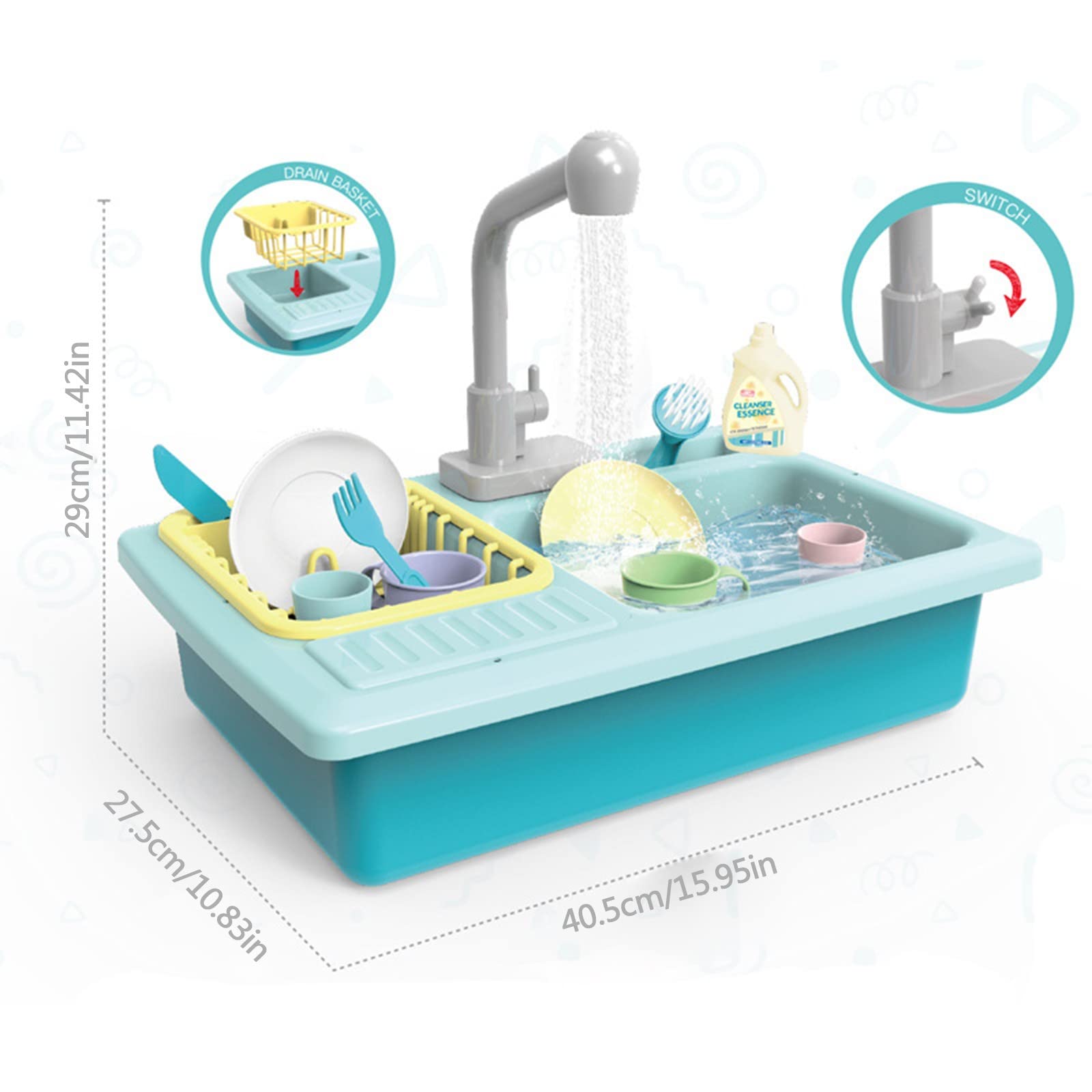 Ferro da Stiro Giocattolo in Legno Funzione di Simulazione dei Giocattoli Xiancai 'Acqua della lavastoviglie in Cucina Piscina di Palline Grande (One Size)