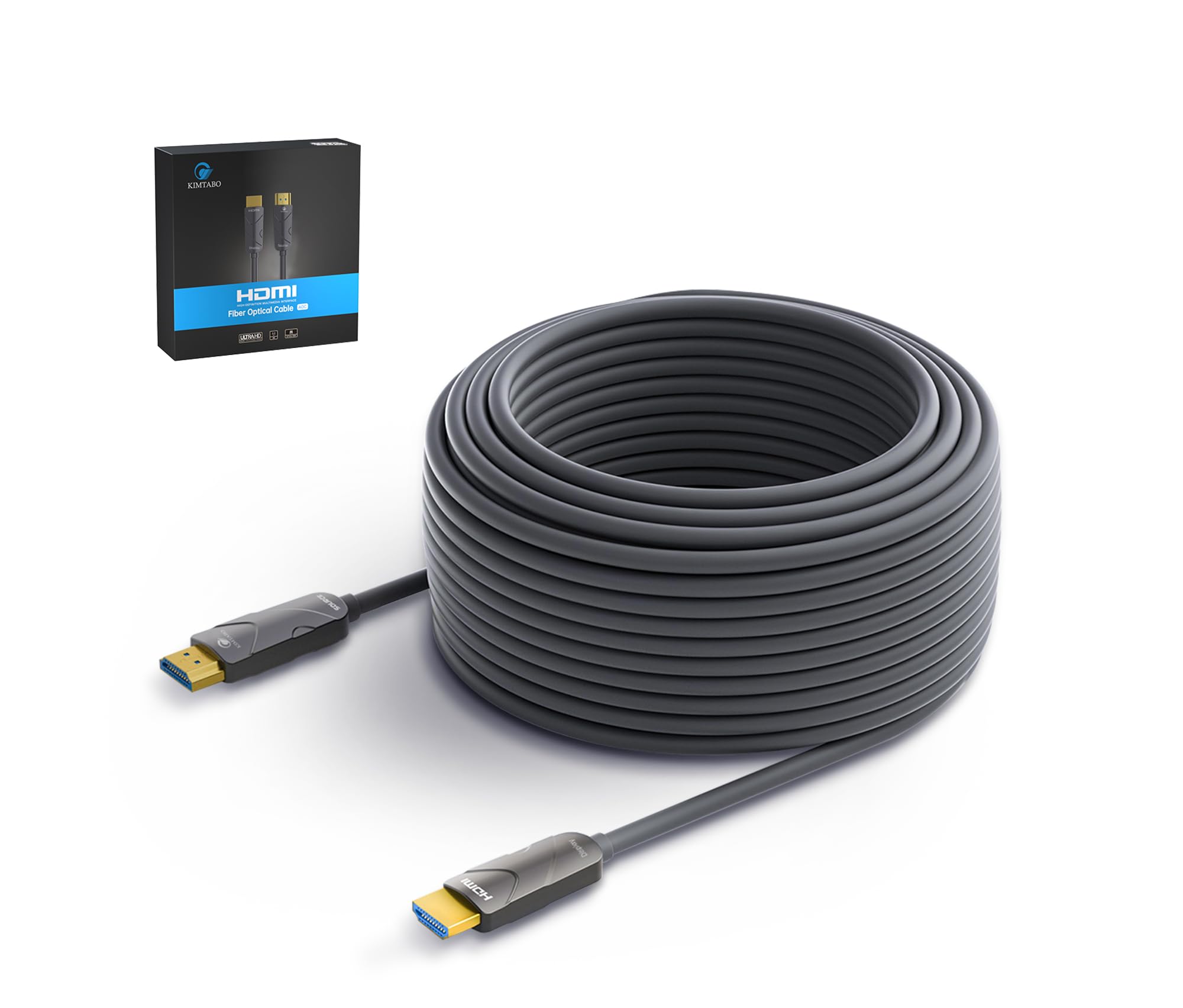 4K HDMI Cable 75 ft，Fiber Optic HDMI Cord (HDMI2.0b, 18Gbps, 4K 60Hz 4:4:4 RGB, 1080p), Ultra High Speed Uni-Directional Active Slim Cord, Compatible