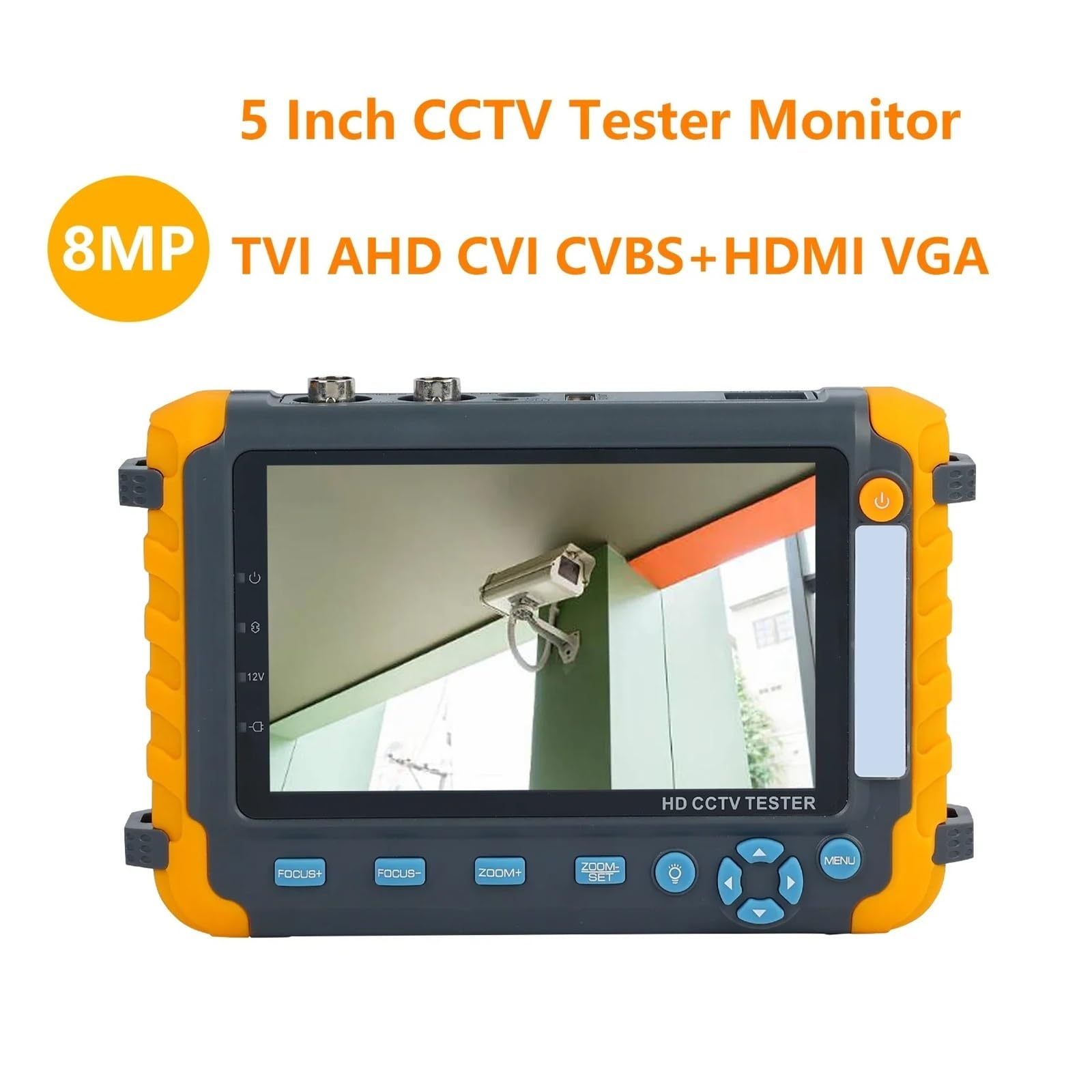 Tester CCTV con monitor da 5,0 pollici CVBS 8MP AHD/CVI/TVI Tester for fotocamera 4 in 1 Supporto ingresso audio HDMI PTZ Facile da leggere