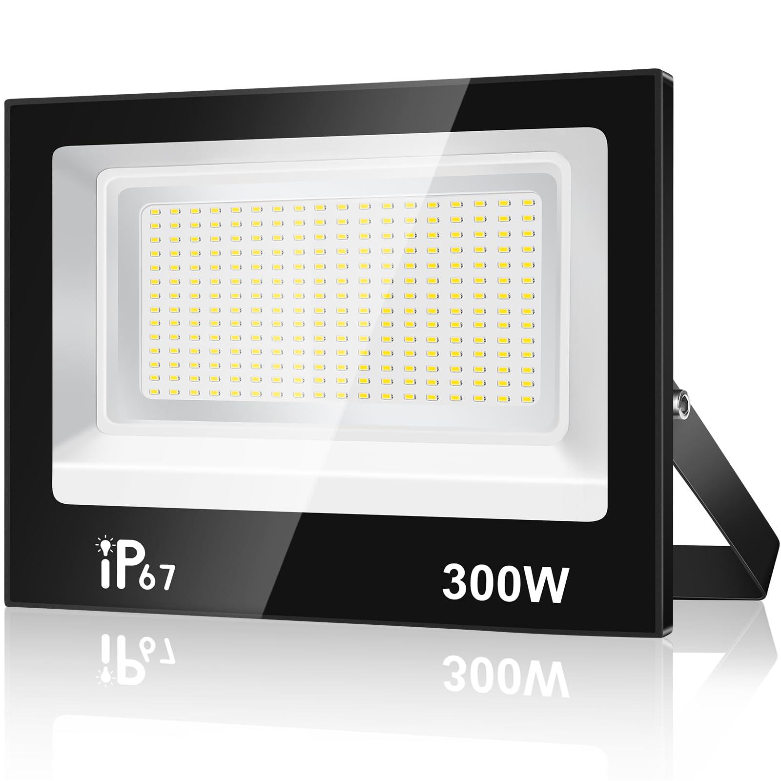 300W Faretto Led da Esterno,30000LM Faretti LED Esterno,7000K Bianca Fredda Faro LED Esterno,IP67 Impermeabile Super Luminoso Faretti LED per Giardino,Cortile,Garage,Patio