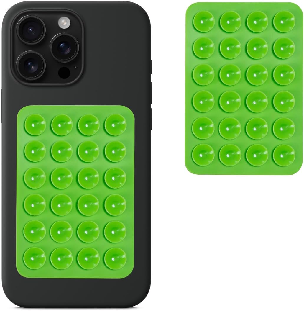 Phone Silicone Suction Case Mount, Phone Accessories Hands-Free Strong Grip Holder for Selfies. (Green)