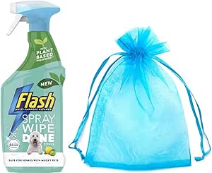 Flash Spray Wipe Done Kitchen Surface Cleaner 800ml Crisp Lemon Scent – No- Rinse, No-Streak Formula Powerful Grease Removal With Plant-Based Ingredients Safe For Food Contact Areas X 1 Pack